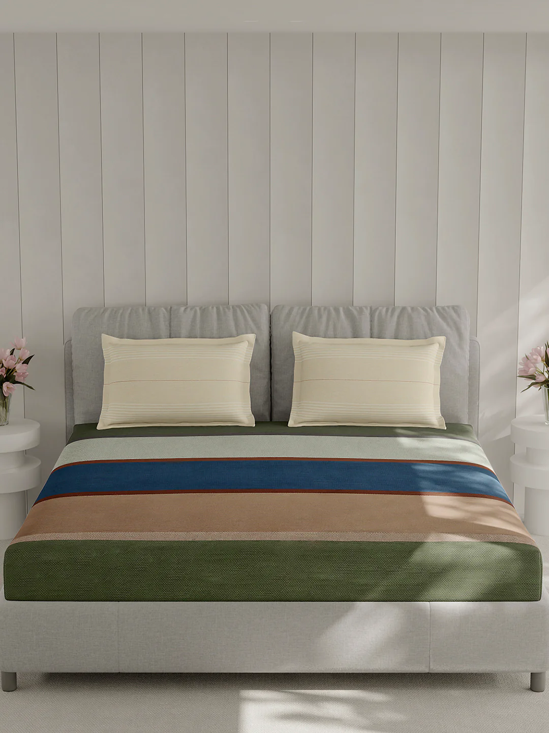210 TC Cotton Double Bed 1 Bedsheet with 2 Pillow Covers (Ramona) - Image 3