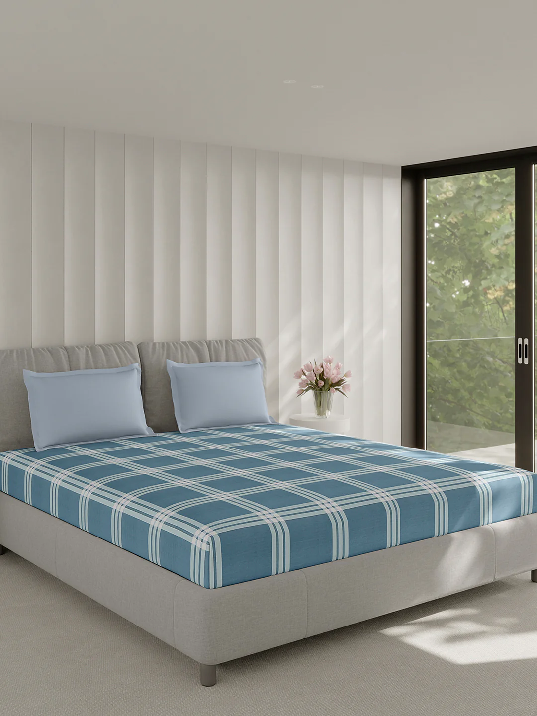 210 TC Cotton Double Bed 1 Bedsheet with 2 Pillow Covers (Ramona) - Image 4