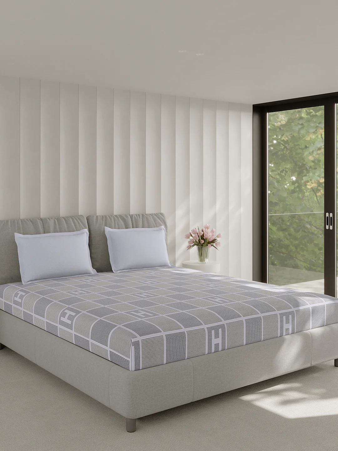 210 TC Cotton Double Bed 1 Bedsheet with 2 Pillow Covers (Ramona) - Image 4