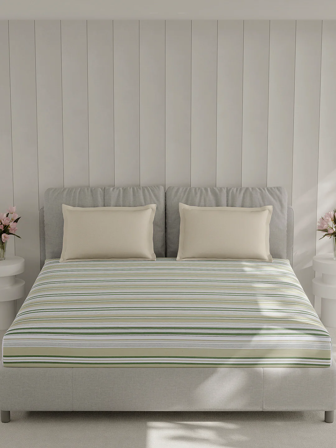 210 TC Cotton Double Bed 1 Bedsheet with 2 Pillow Covers (Ramona) - Image 3