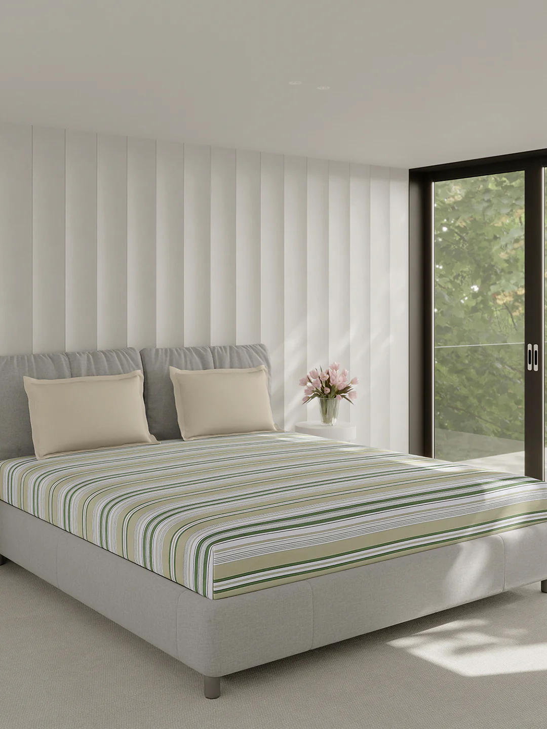 210 TC Cotton Double Bed 1 Bedsheet with 2 Pillow Covers (Ramona) - Image 4