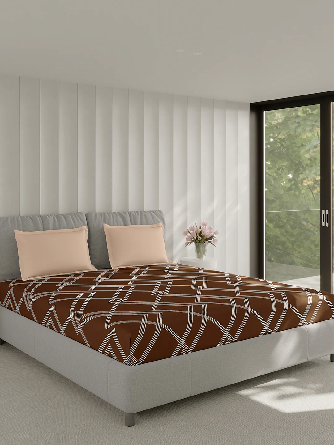 210 TC Cotton Double Bed 1 Bedsheet with 2 Pillow Covers (Ramona) - Image 4