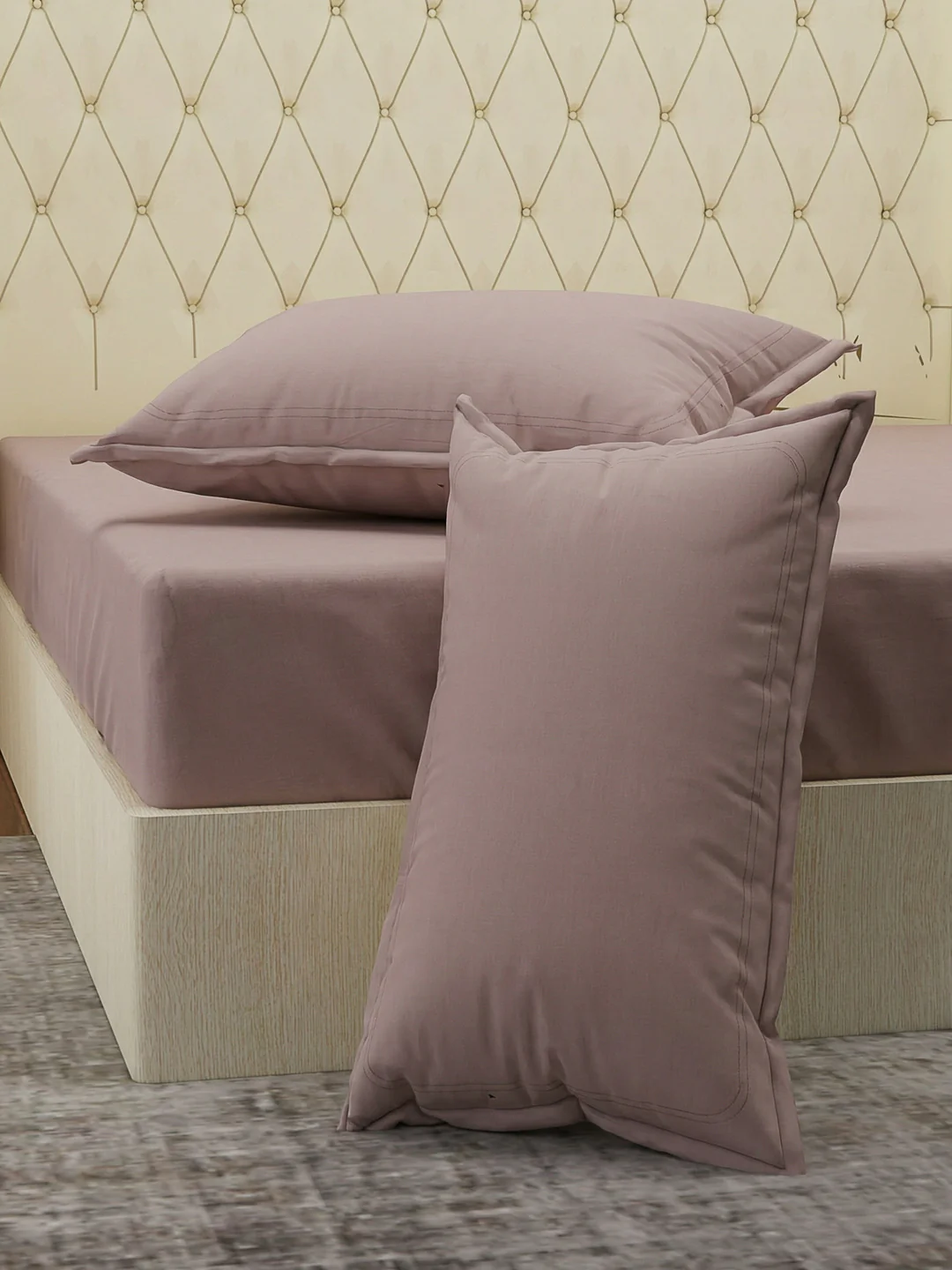 Premium 210 TC Pure Cotton King Size Bedsheet with 2 Pillow Covers Classique Casa Solids Collection - Image 5