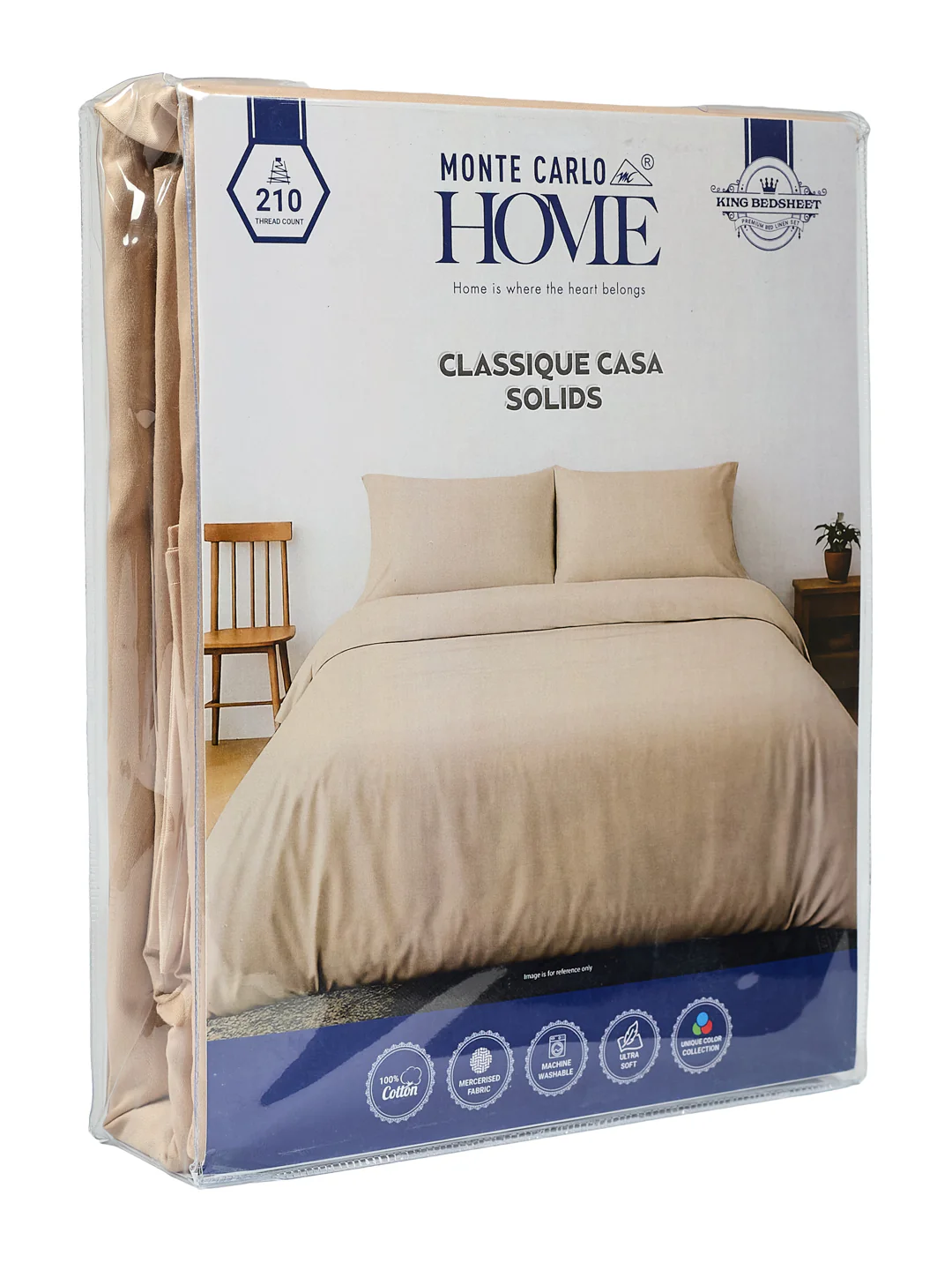 Premium 210 TC Pure Cotton King Size Bedsheet with 2 Pillow Covers Classique Casa Solids Collection - Image 11