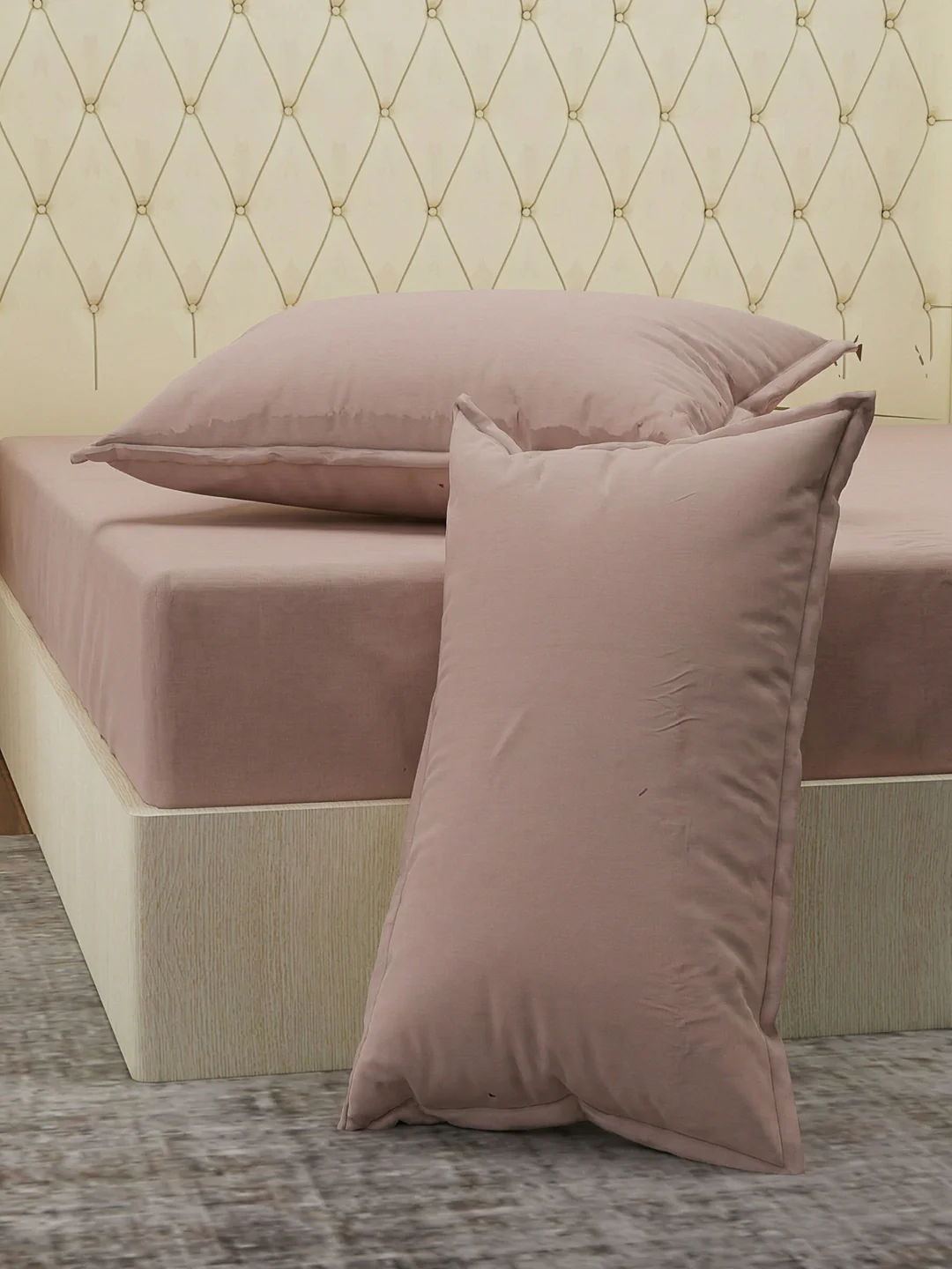 Premium 210 TC Pure Cotton King Size Bedsheet with 2 Pillow Covers Classique Casa Solids Collection - Image 5