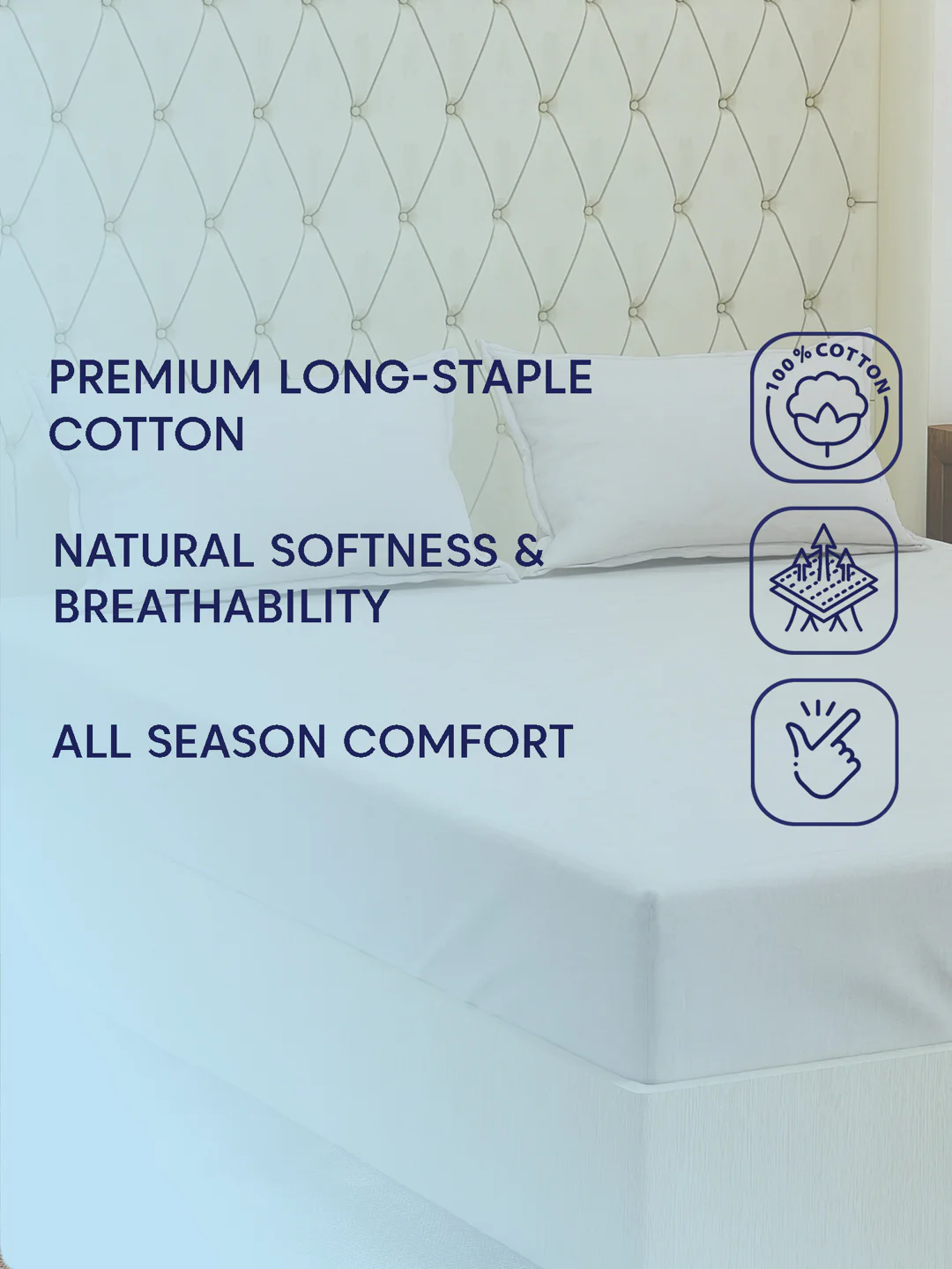 Premium 210 TC Pure Cotton King Size Bedsheet with 2 Pillow Covers Classique Casa Solids Collection - Image 9