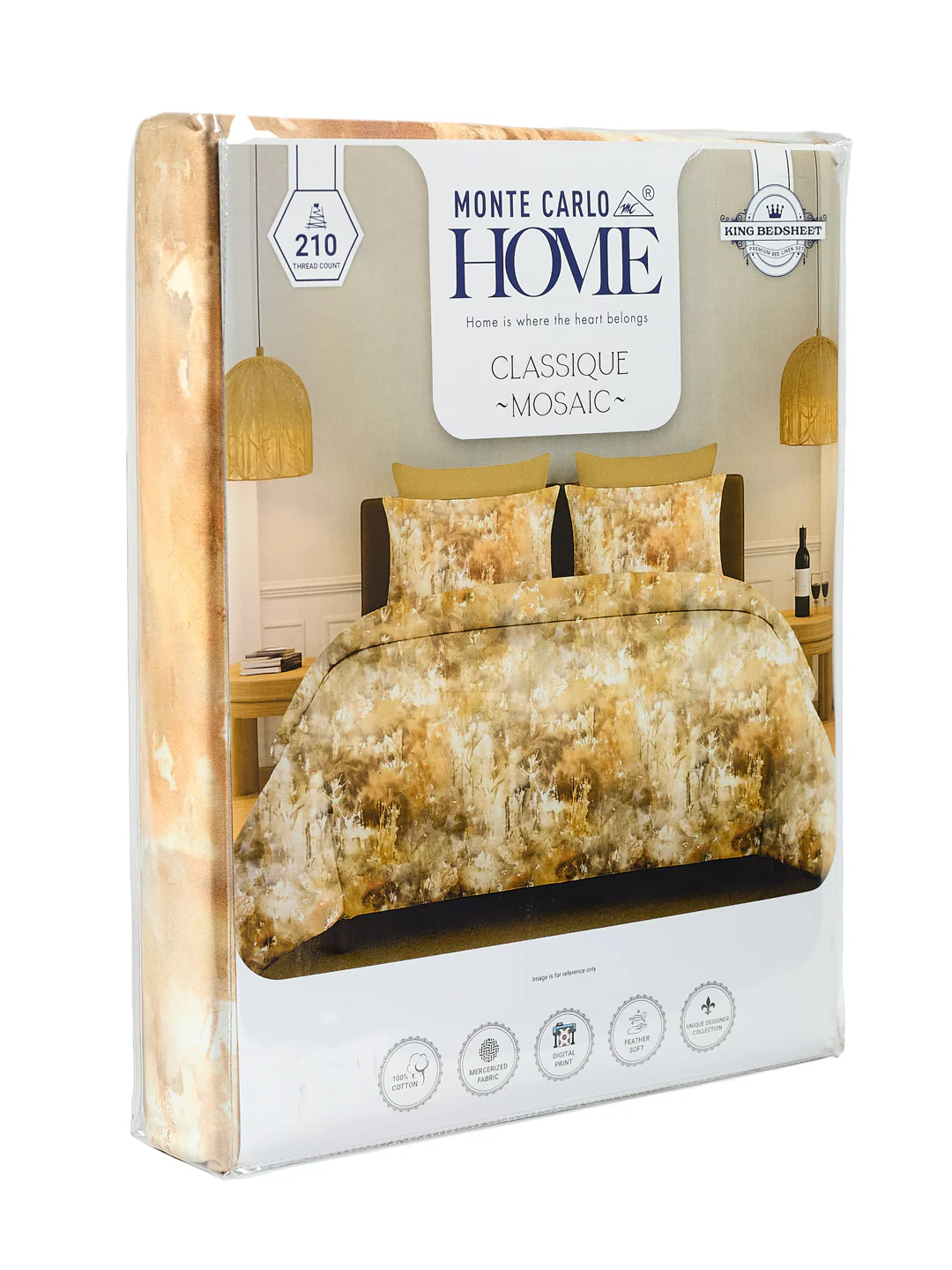 Premium 210 TC Pure Cotton King Size Bedsheet with 2 Pillow Covers Classique Mosaic Collection - Image 11