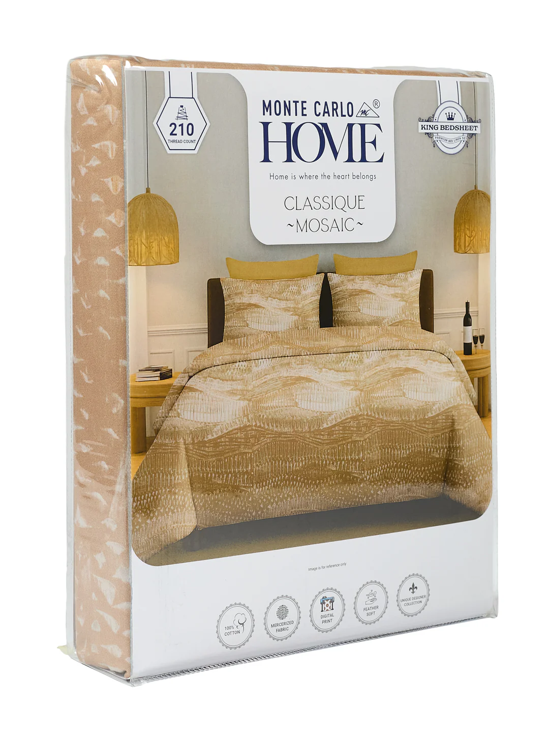 Premium 210 TC Pure Cotton King Size Bedsheet with 2 Pillow Covers Classique Mosaic Collection - Image 11