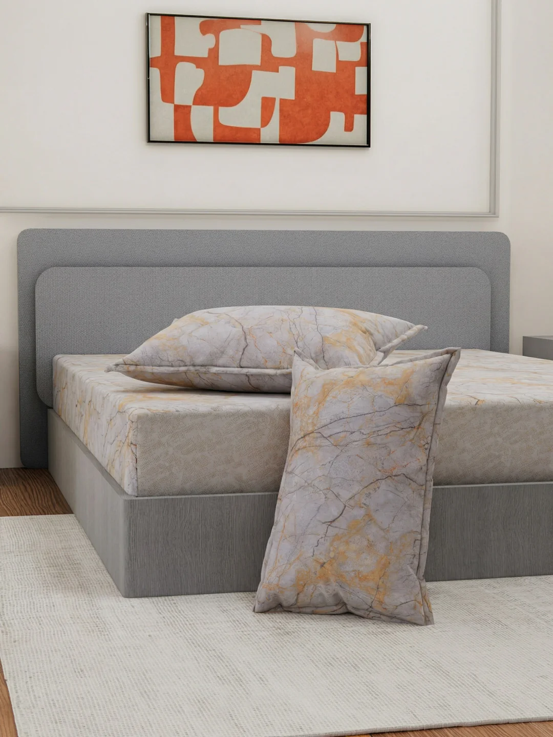 Premium 210 TC Pure Cotton King Size Bedsheet with 2 Pillow Covers Classique Mosaic Collection - Image 5