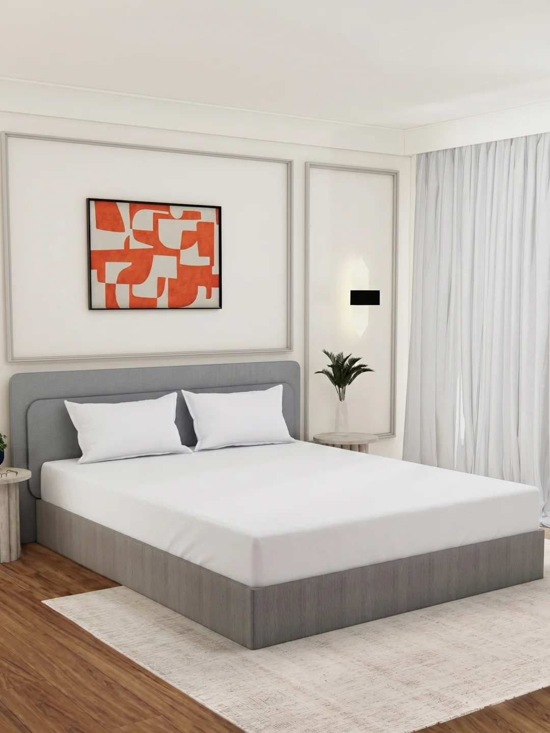 Premium 210 TC Pure Cotton King Size Bedsheet with 2 Pillow Covers Hotel Premium Collection - Image 2