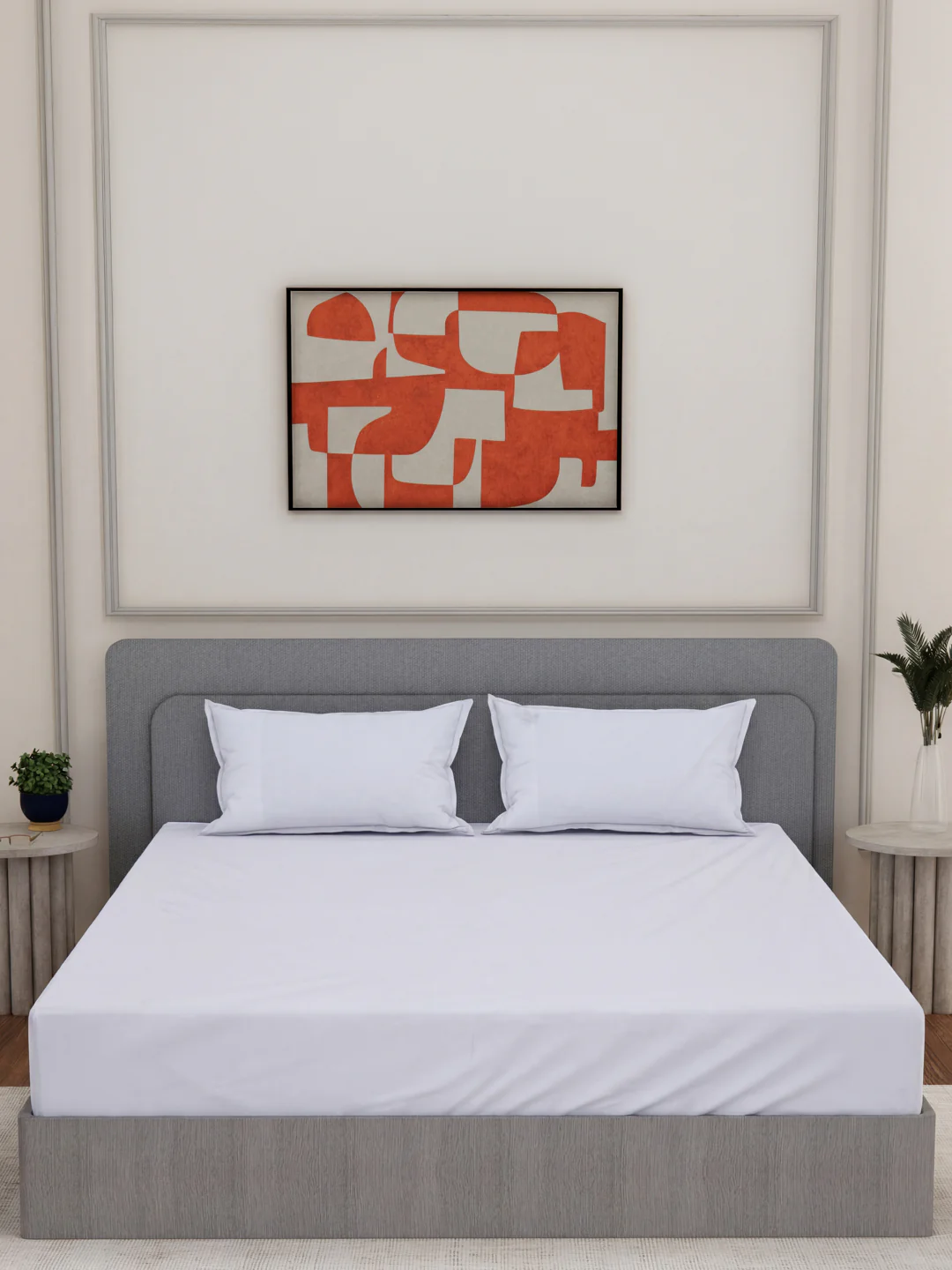 Premium 210 TC Pure Cotton King Size Bedsheet with 2 Pillow Covers Hotel Premium Collection - Image 3