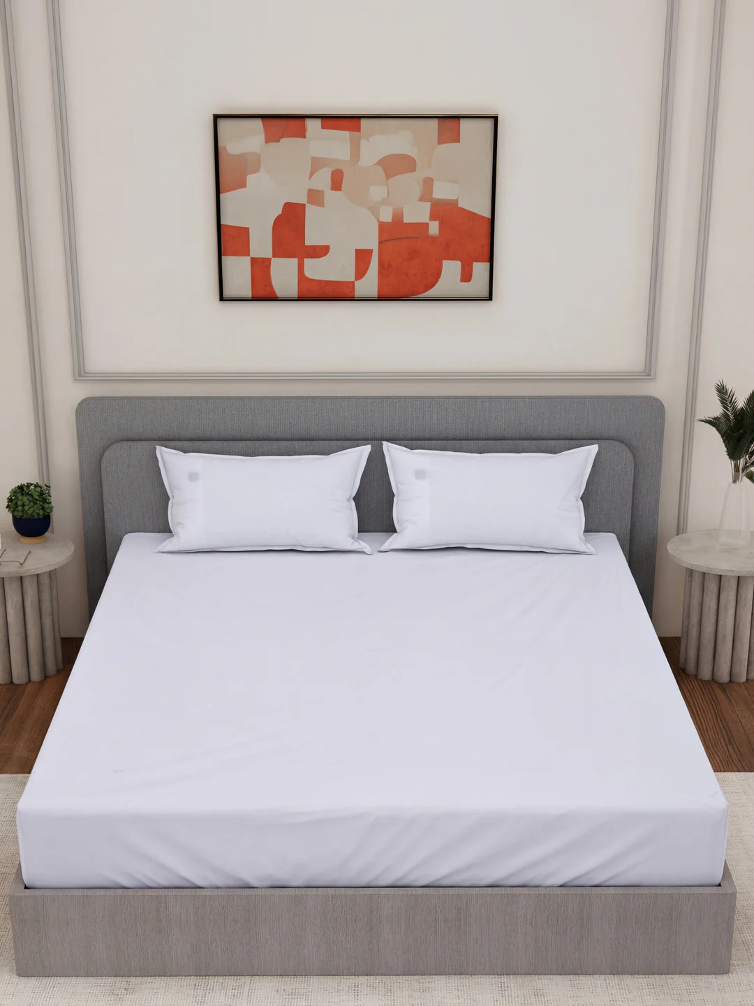 Premium 210 TC Pure Cotton King Size Bedsheet with 2 Pillow Covers Hotel Premium Collection - Image 4