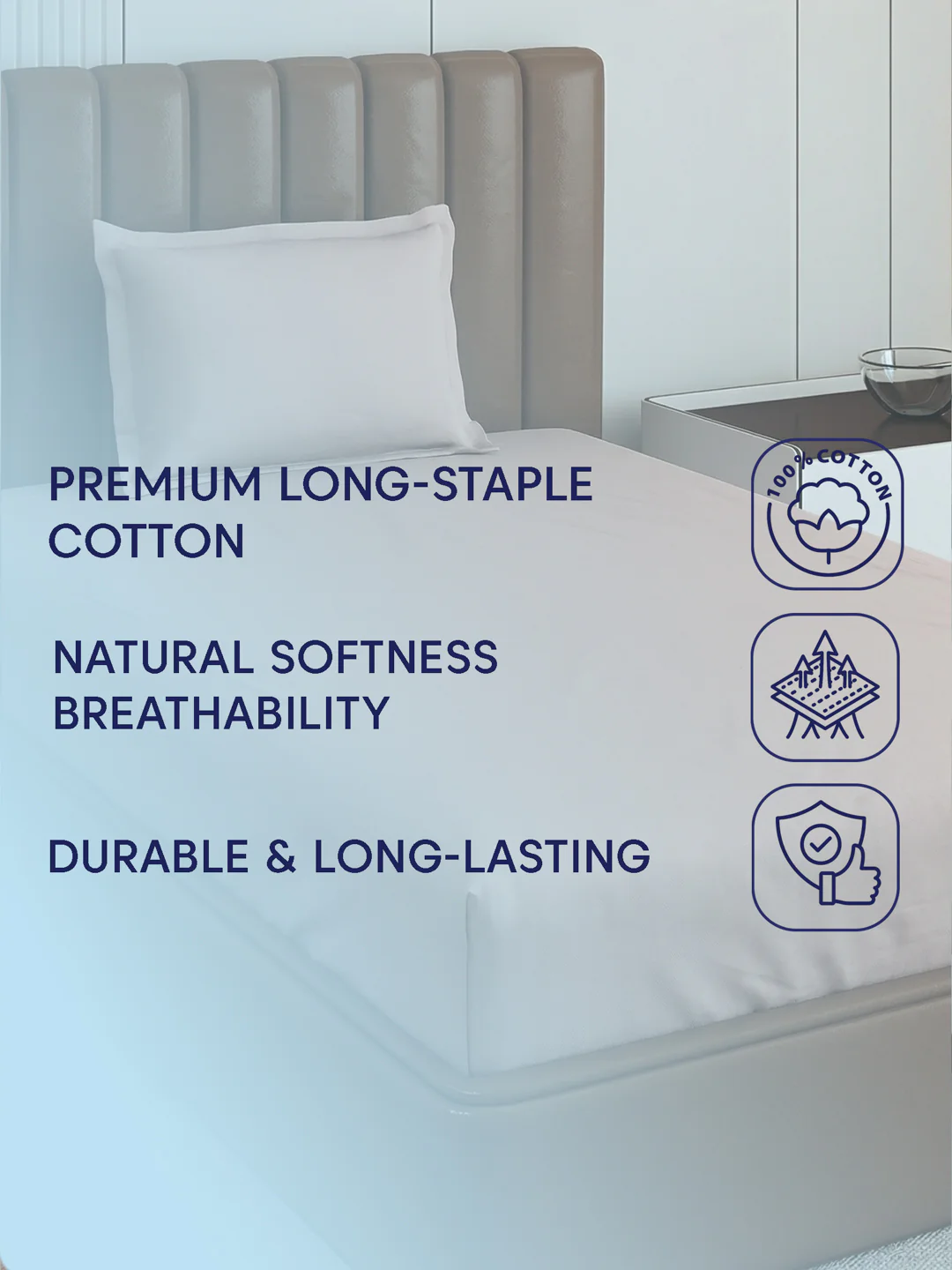 Premium 210 TC Pure Cotton Single Bed Bedsheet with 1 Pillow Cover Classique Casa Solids Collection - Image 9