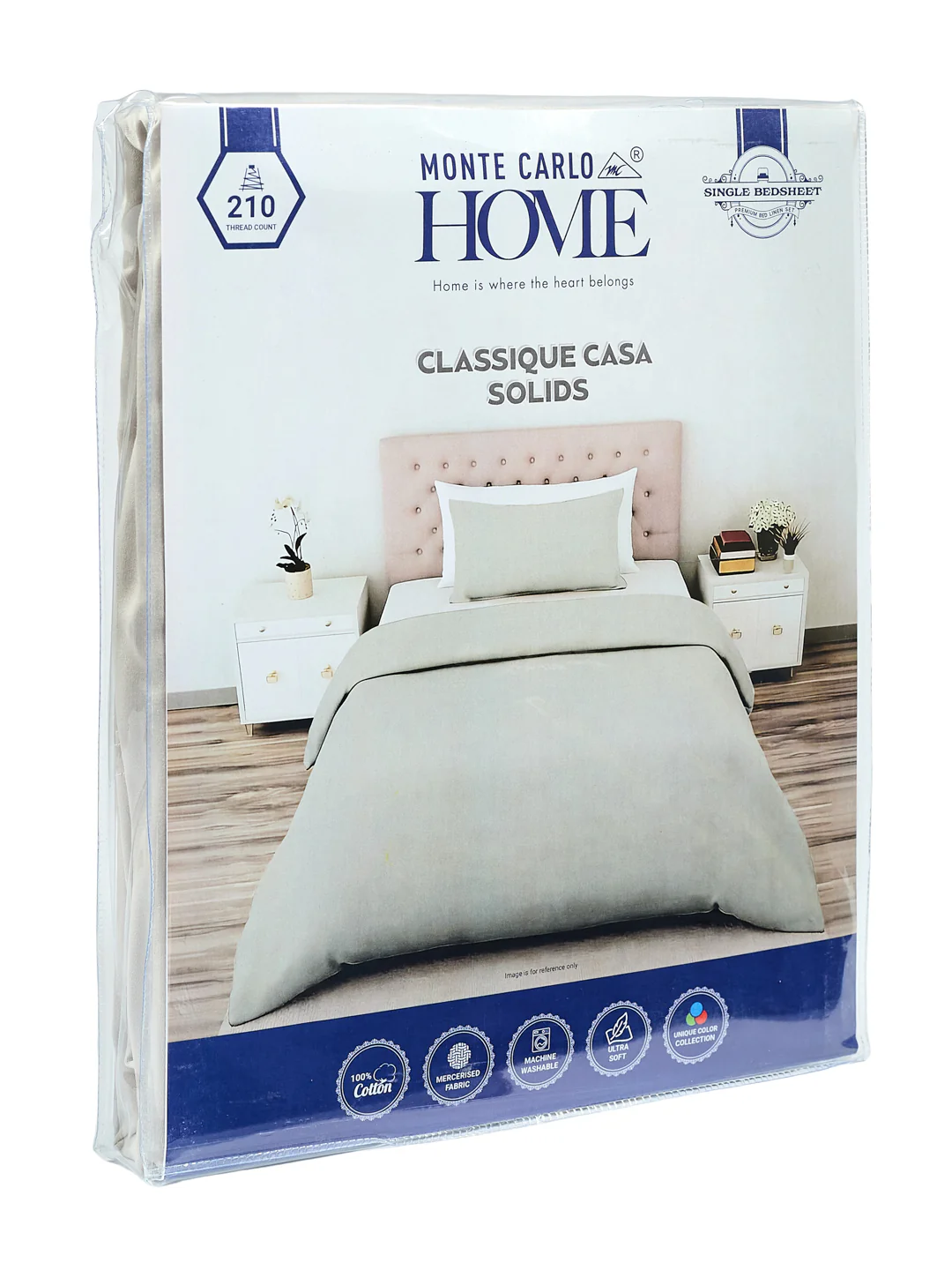 Premium 210 TC Pure Cotton Single Bed Bedsheet with 1 Pillow Cover Classique Casa Solids Collection - Image 11