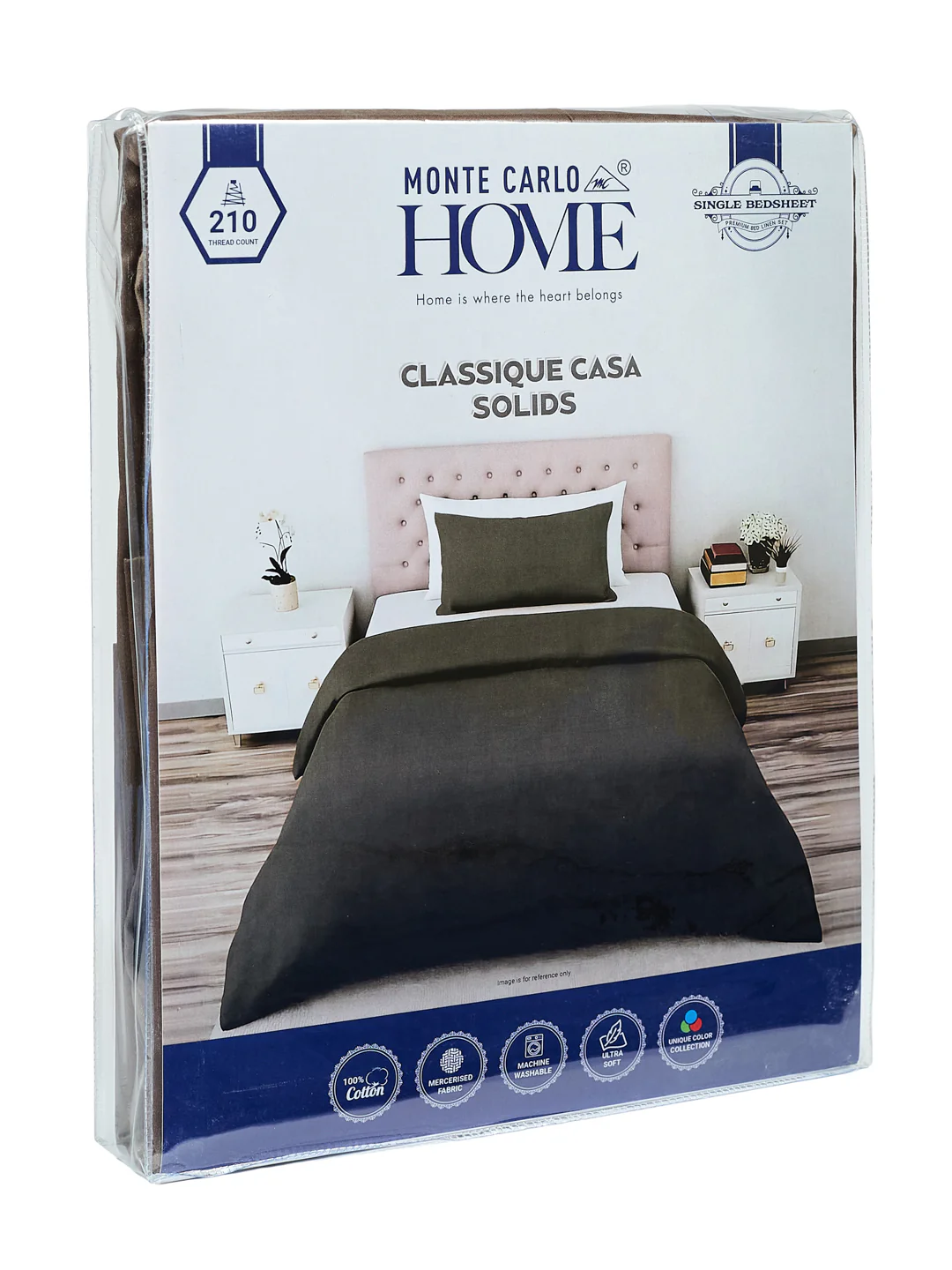 Premium 210 TC Pure Cotton Single Bed Bedsheet with 1 Pillow Cover Classique Casa Solids Collection - Image 11
