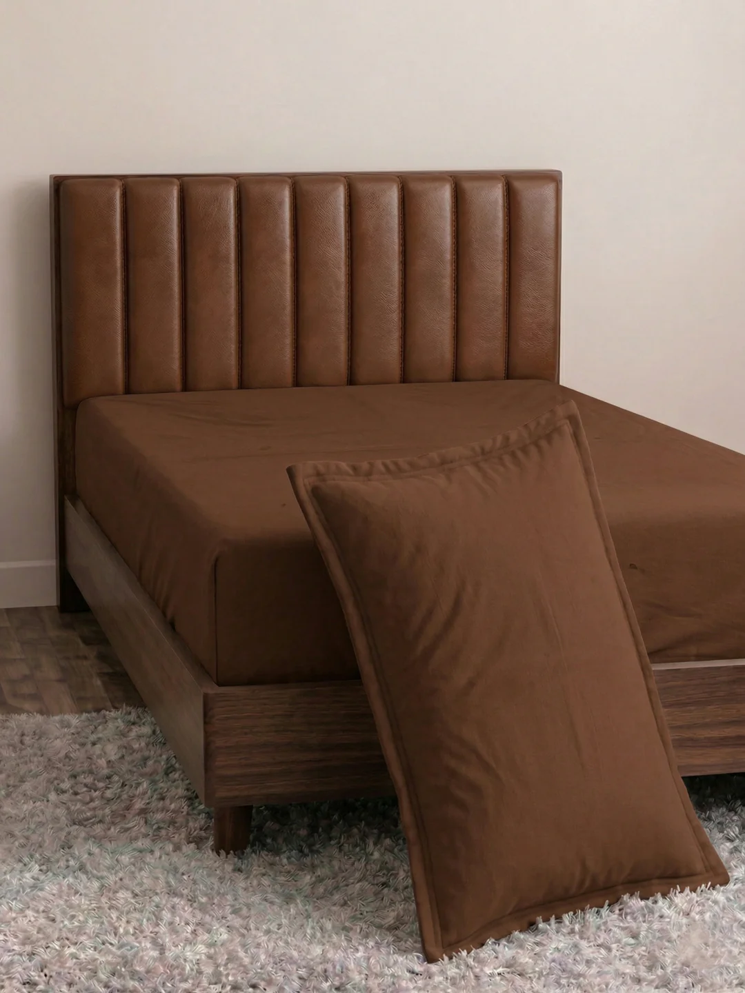 Premium 210 TC Pure Cotton Single Bed Bedsheet with 1 Pillow Cover Classique Casa Solids Collection - Image 5