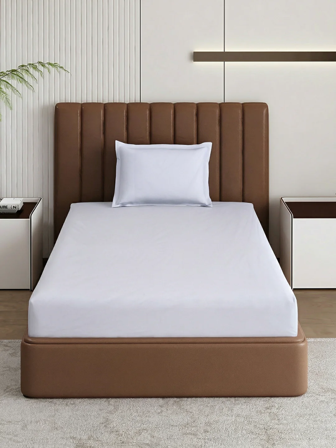 Premium 210 TC Pure Cotton Single Bed Bedsheet with 1 Pillow Cover Hotel Premium Collection - Image 3