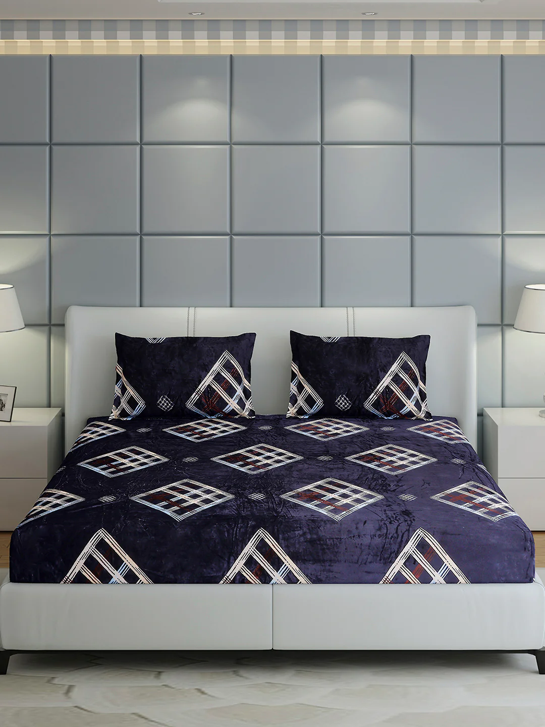 247 GSM 100% Polyester King Bed 1 Bedsheet with 2 Pillow Cover (Teresa) - Image 2
