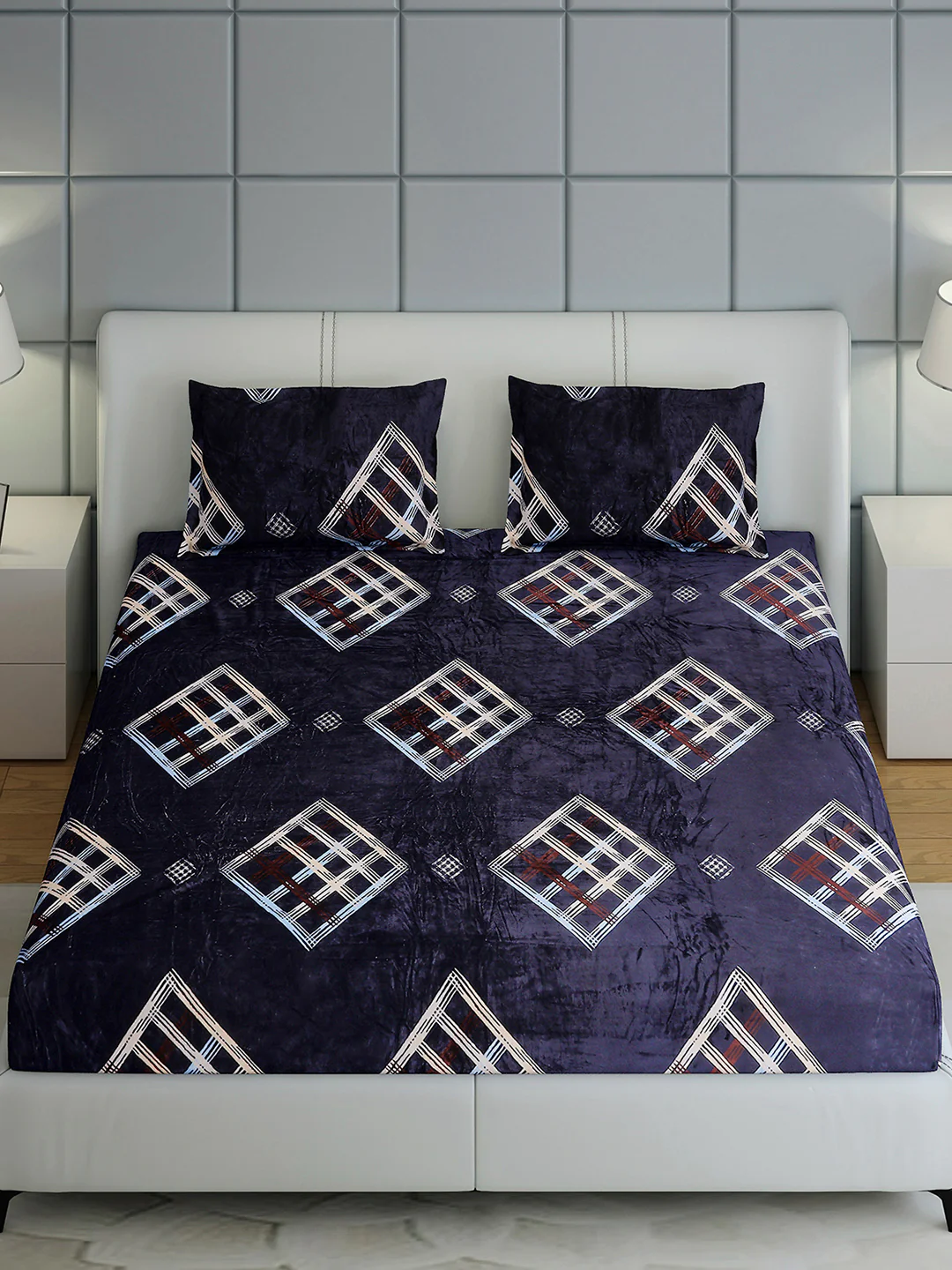 247 GSM 100% Polyester King Bed 1 Bedsheet with 2 Pillow Cover (Teresa) - Image 3