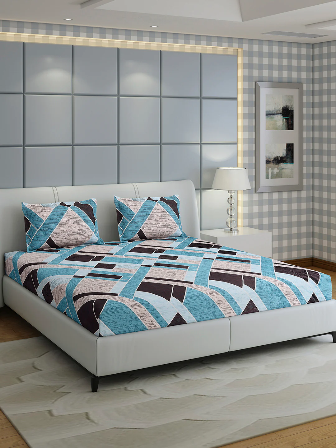 247 GSM 100% Polyester King Bed 1 Bedsheet with 2 Pillow Cover (Teresa) - Image 4