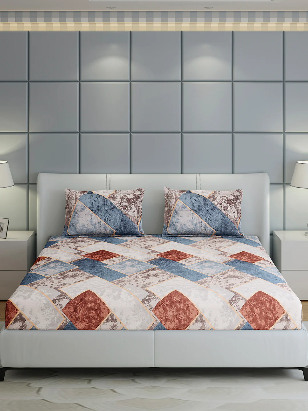 247 GSM 100% Polyester King Bed 1 Bedsheet with 2 Pillow Cover (Teresa) - Image 2