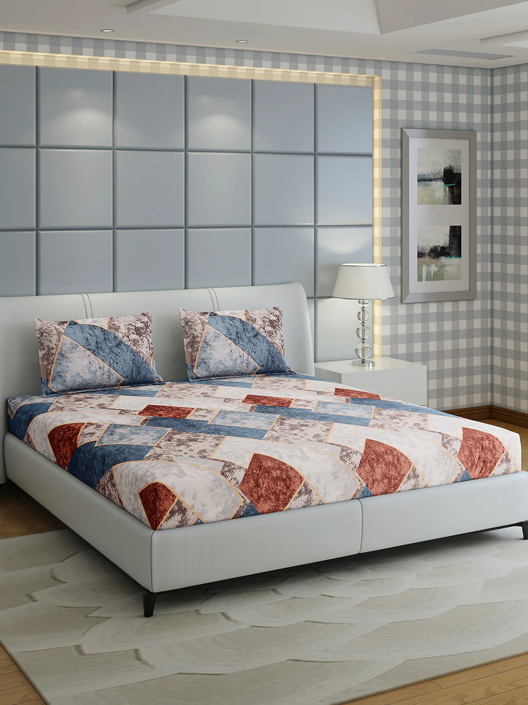 247 GSM 100% Polyester King Bed 1 Bedsheet with 2 Pillow Cover (Teresa) - Image 4