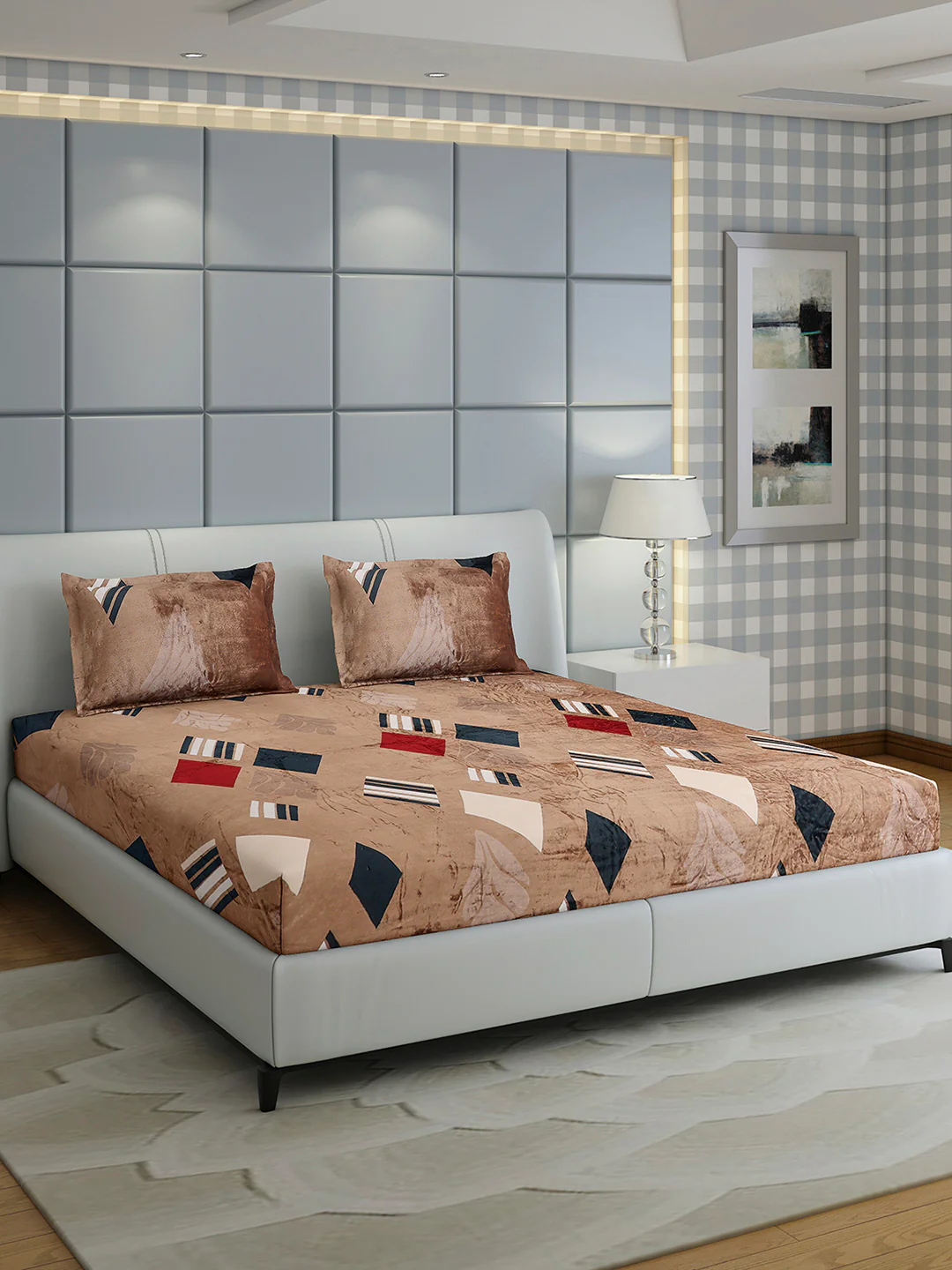 247 GSM 100% Polyester King Bed 1 Bedsheet with 2 Pillow Cover (Teresa) - Image 4