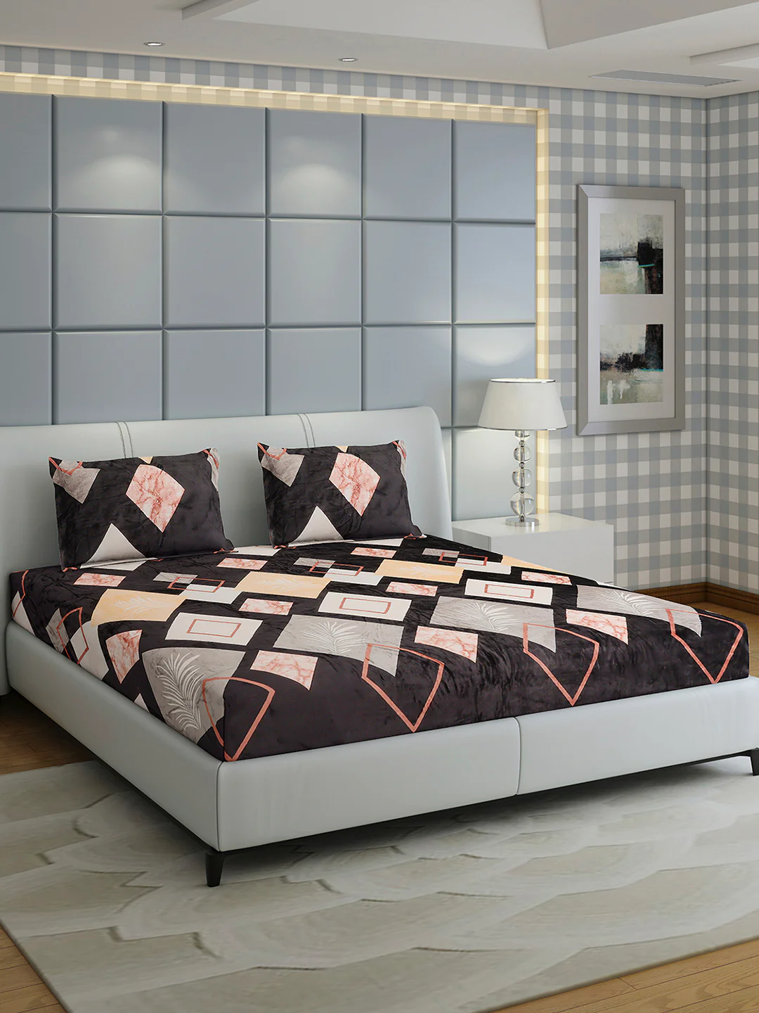 247 GSM 100% Polyester King Bed 1 Bedsheet with 2 Pillow Cover (Teresa) - Image 4