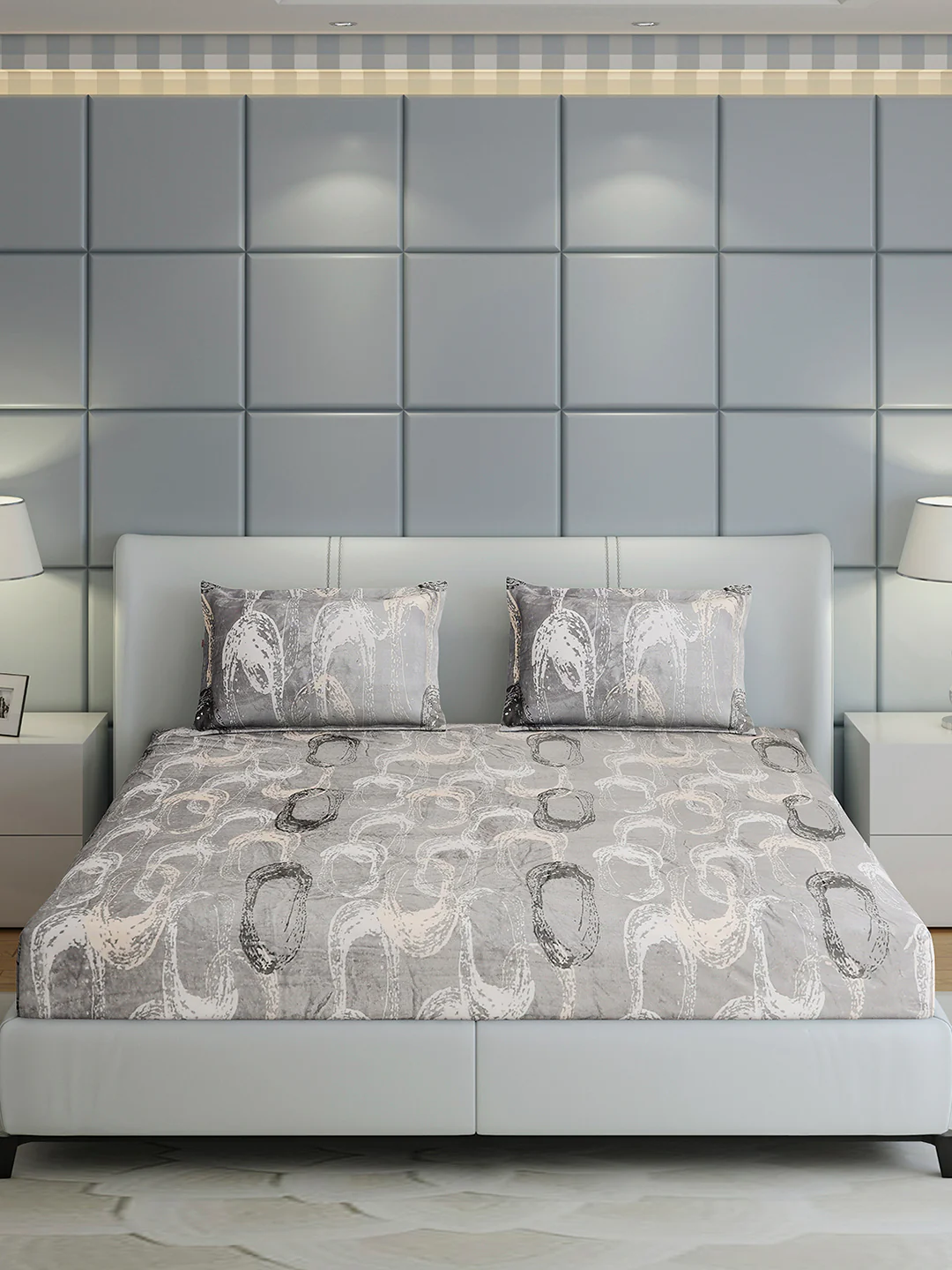 247 GSM 100% Polyester King Bed 1 Bedsheet with 2 Pillow Cover (Teresa) - Image 2