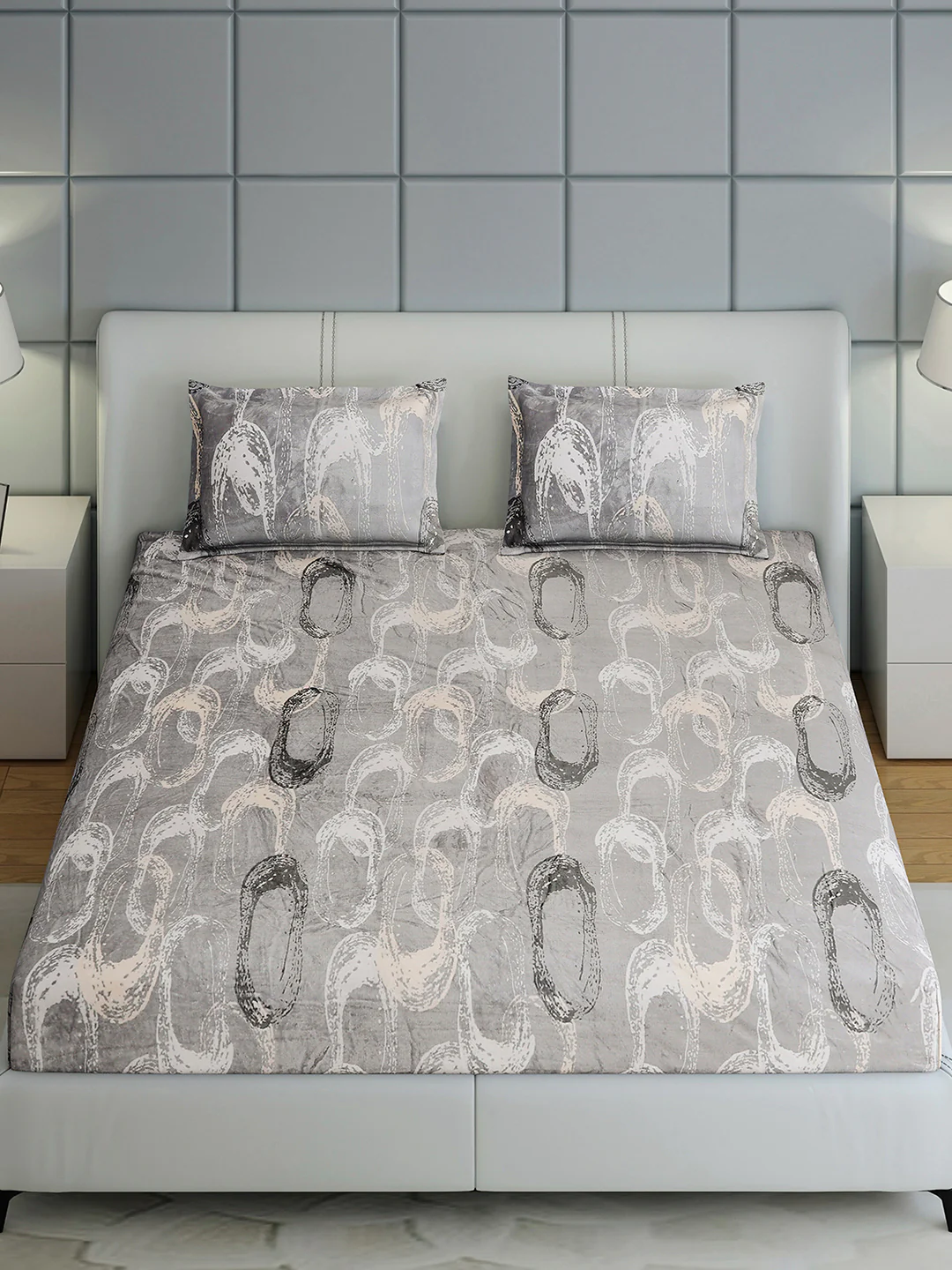 247 GSM 100% Polyester King Bed 1 Bedsheet with 2 Pillow Cover (Teresa) - Image 3