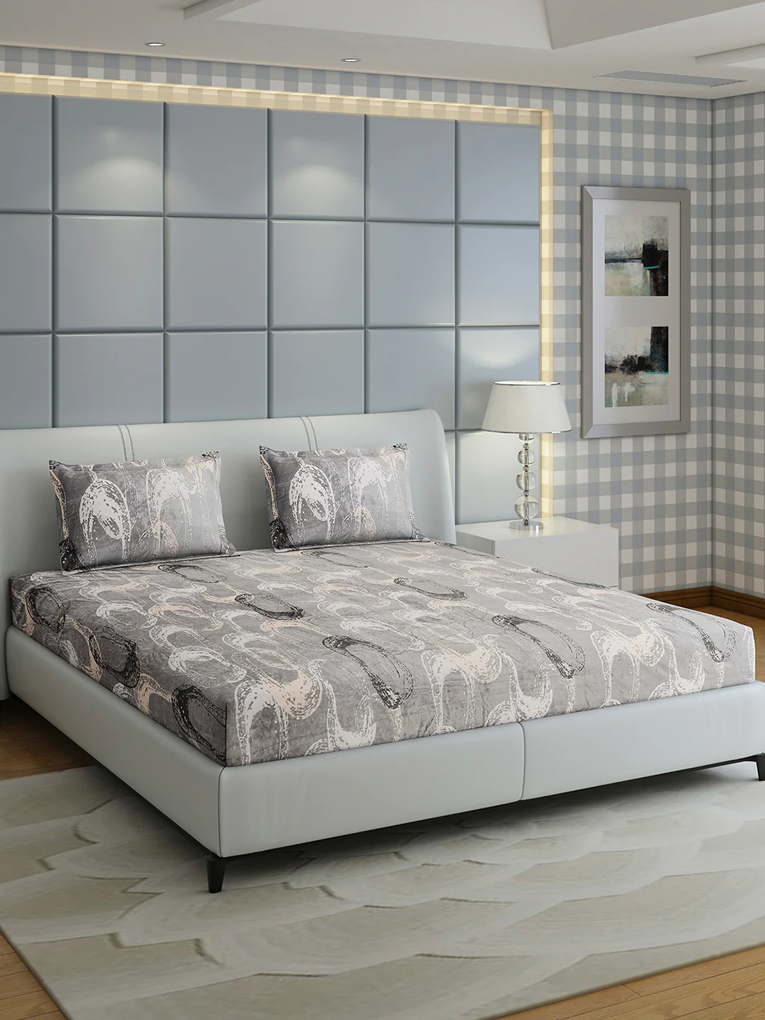 247 GSM 100% Polyester King Bed 1 Bedsheet with 2 Pillow Cover (Teresa) - Image 4