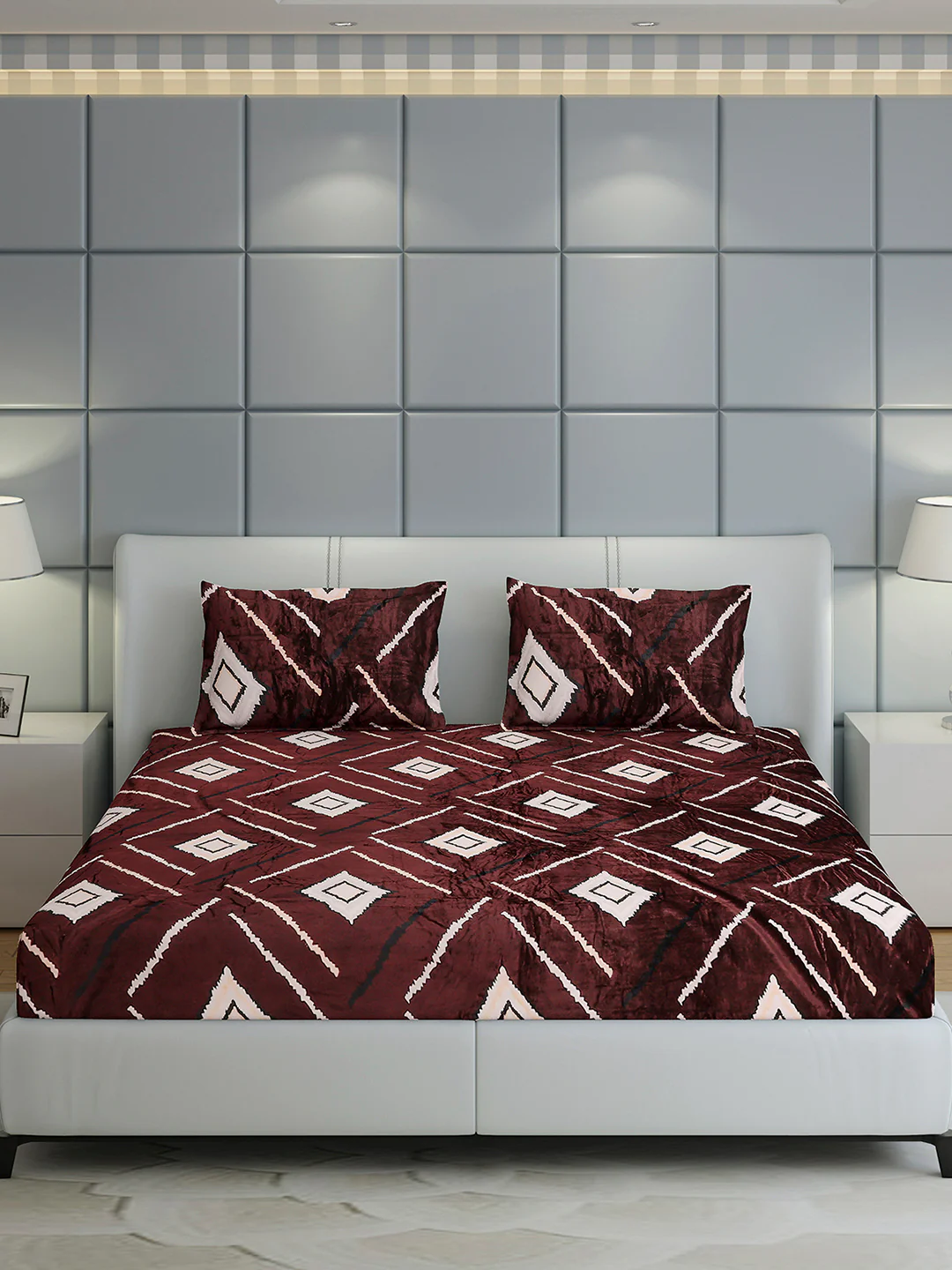 247 GSM 100% Polyester King Bed 1 Bedsheet with 2 Pillow Cover (Teresa) - Image 2