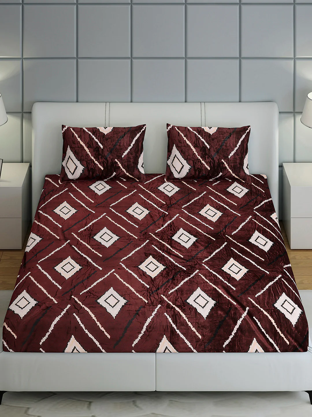 247 GSM 100% Polyester King Bed 1 Bedsheet with 2 Pillow Cover (Teresa) - Image 3
