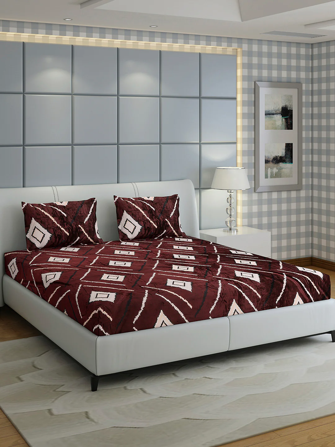247 GSM 100% Polyester King Bed 1 Bedsheet with 2 Pillow Cover (Teresa) - Image 4