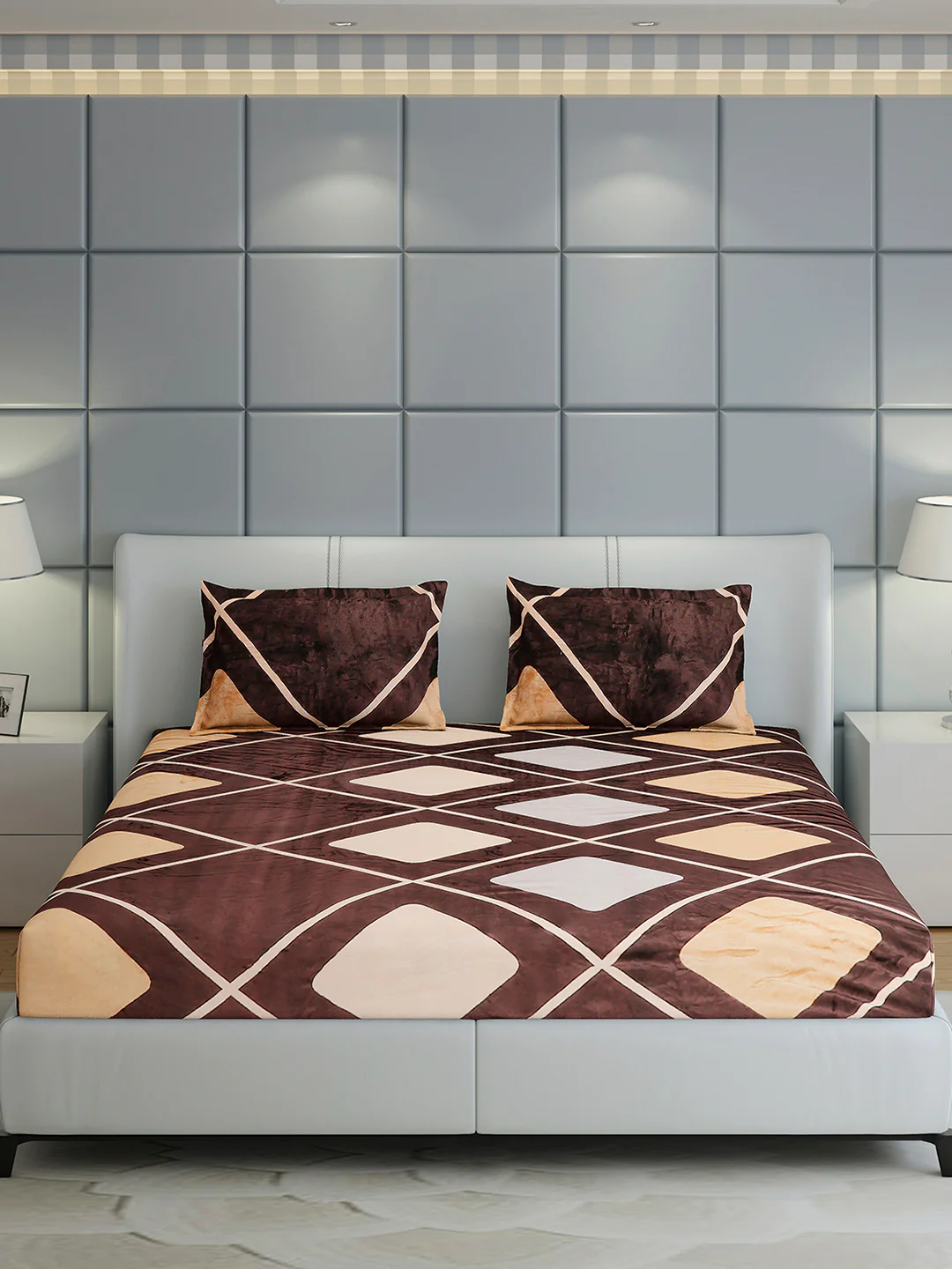 247 GSM 100% Polyester King Bed 1 Bedsheet with 2 Pillow Cover (Teresa) - Image 2