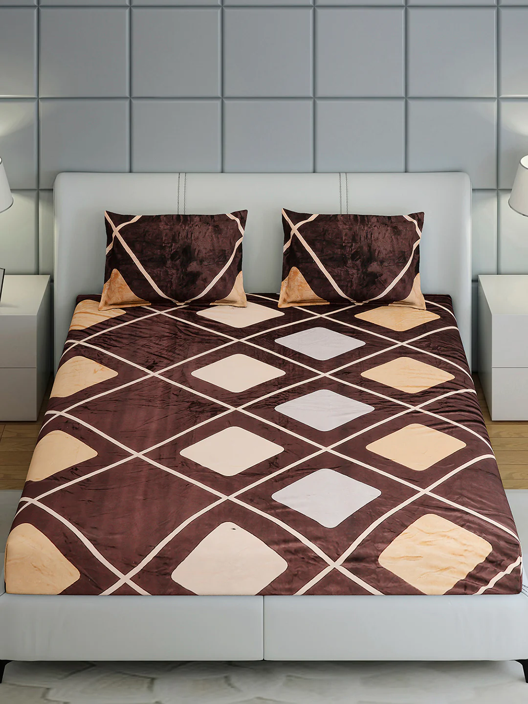 247 GSM 100% Polyester King Bed 1 Bedsheet with 2 Pillow Cover (Teresa) - Image 3