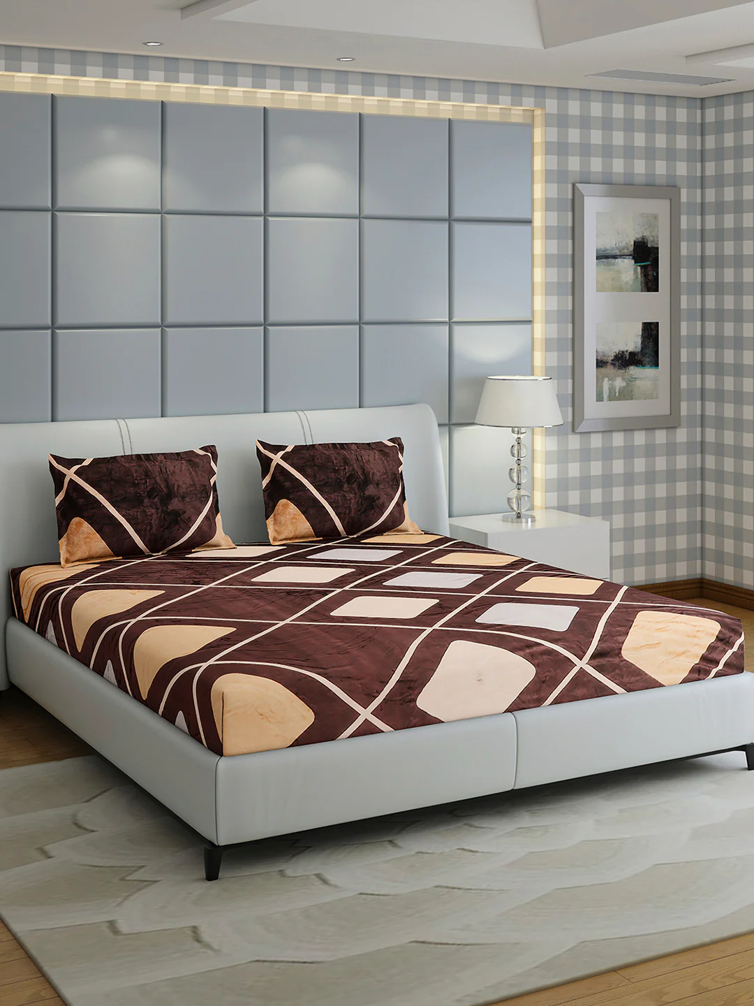 247 GSM 100% Polyester King Bed 1 Bedsheet with 2 Pillow Cover (Teresa) - Image 4