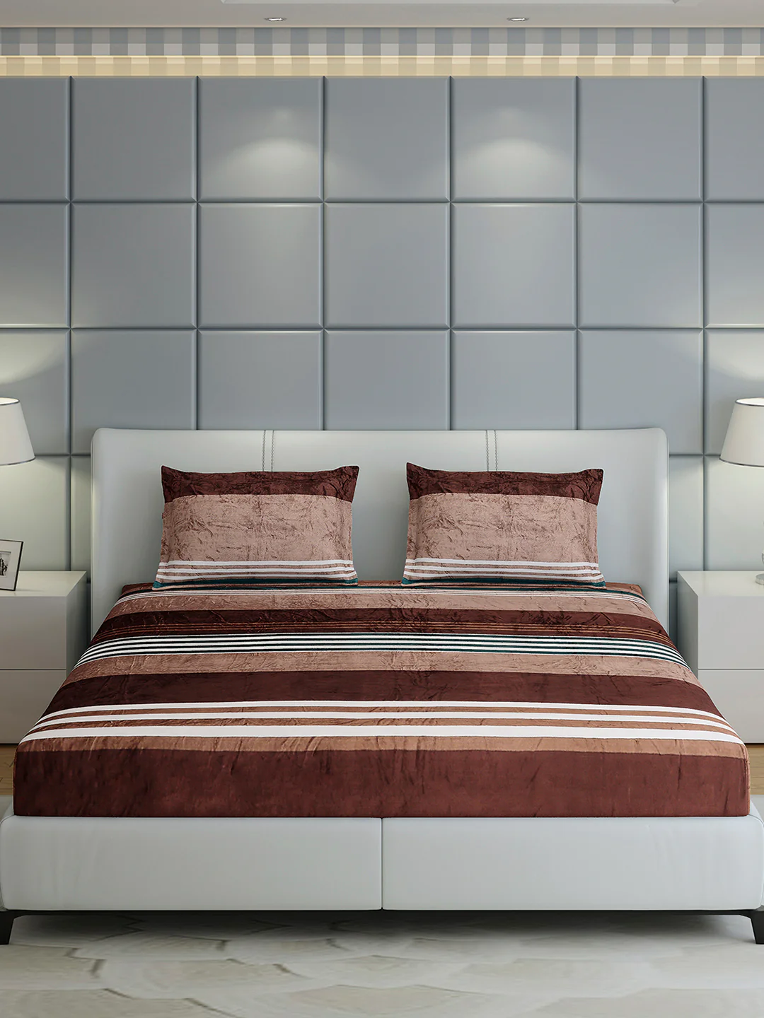 247 GSM 100% Polyester King Bed 1 Bedsheet with 2 Pillow Cover (Teresa) - Image 2