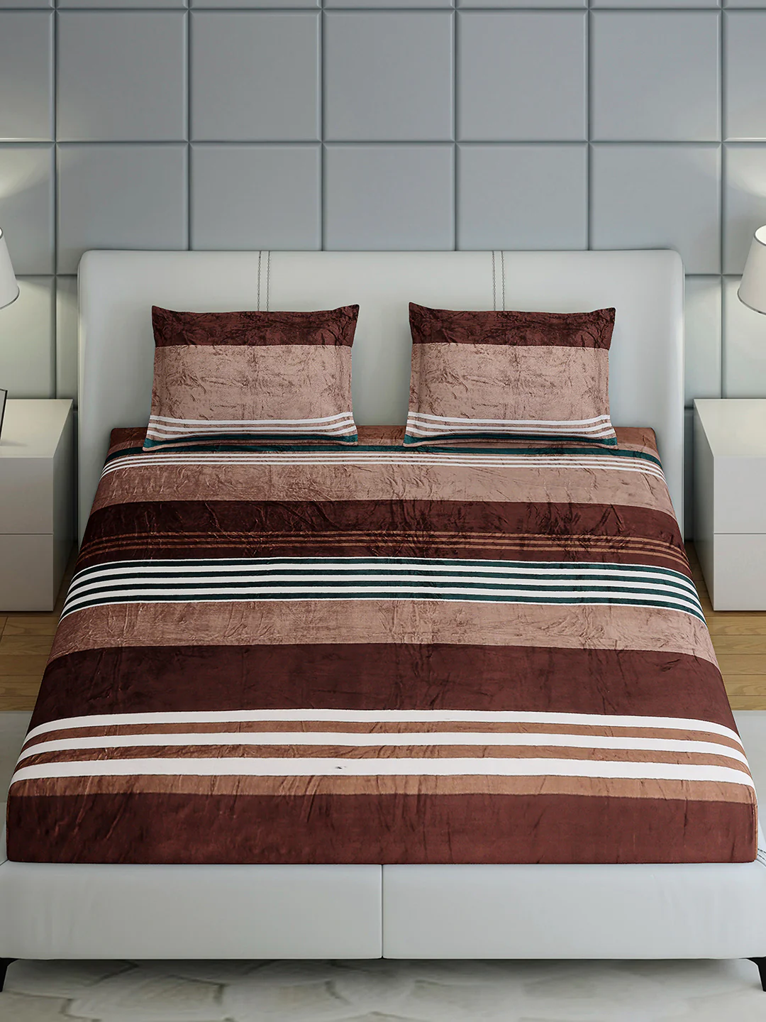247 GSM 100% Polyester King Bed 1 Bedsheet with 2 Pillow Cover (Teresa) - Image 3