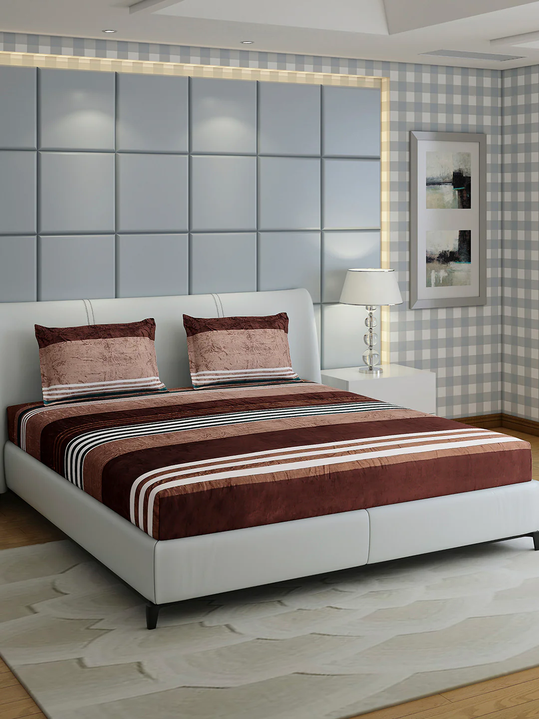 247 GSM 100% Polyester King Bed 1 Bedsheet with 2 Pillow Cover (Teresa) - Image 4
