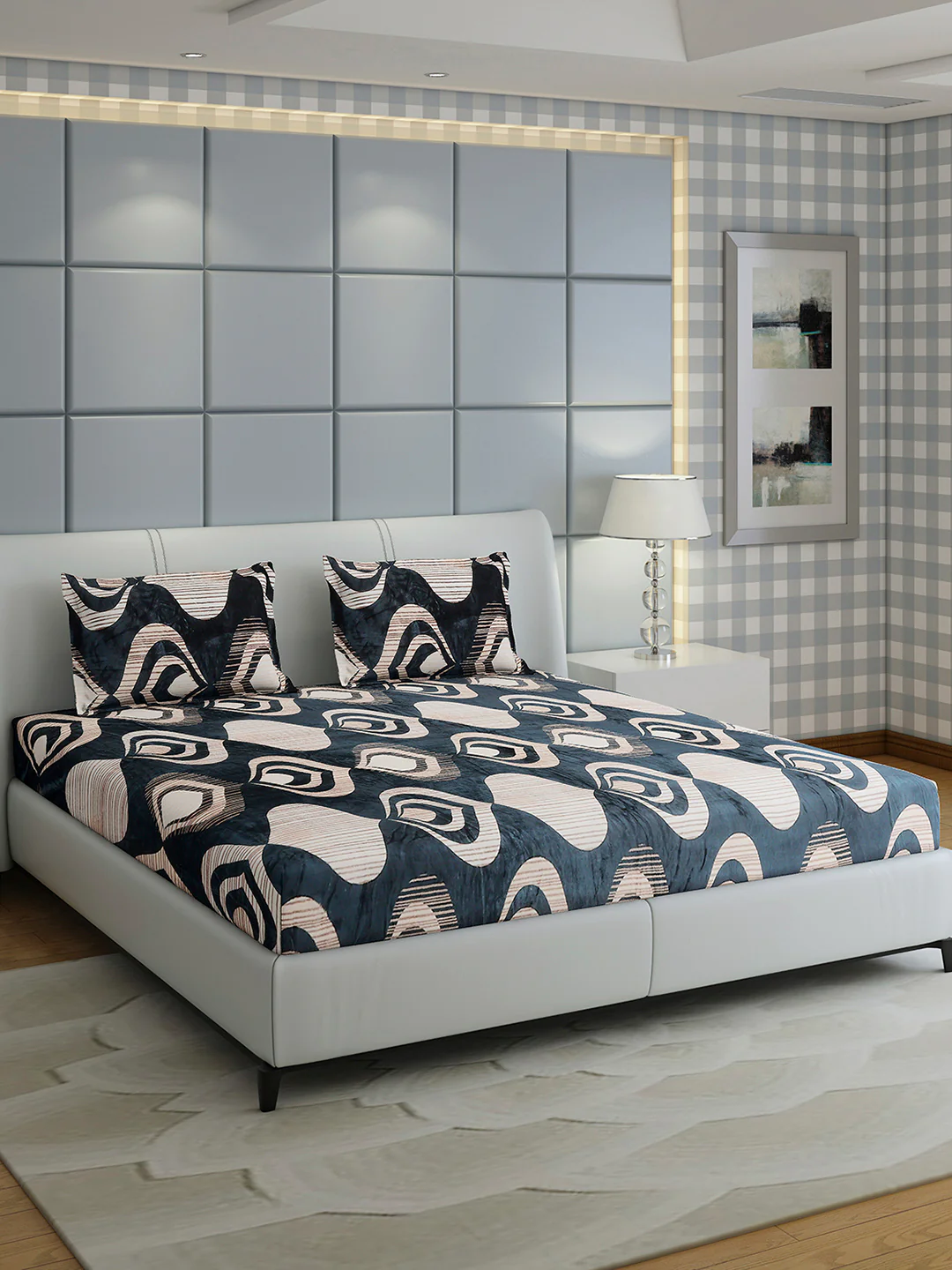247 GSM 100% Polyester King Bed 1 Bedsheet with 2 Pillow Cover (Teresa) - Image 4