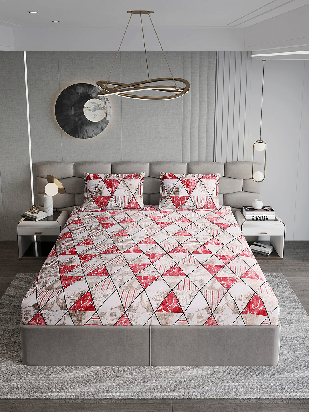 247 GSM 100% Polyester King Bed 1 Bedsheet with 2 Pillow Cover (Vibe) - Image 3