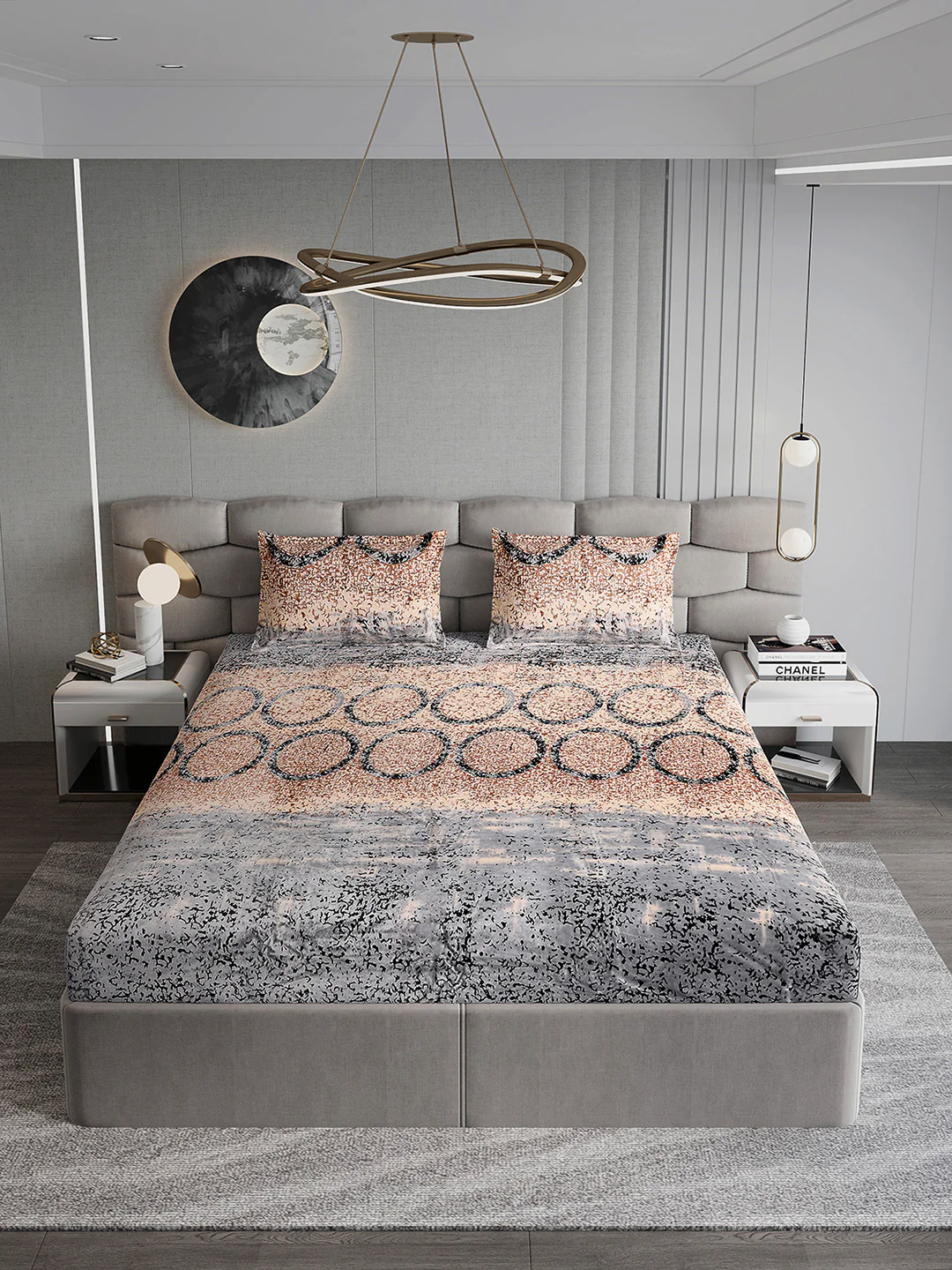247 GSM 100% Polyester King Bed 1 Bedsheet with 2 Pillow Cover (Vibe) - Image 3