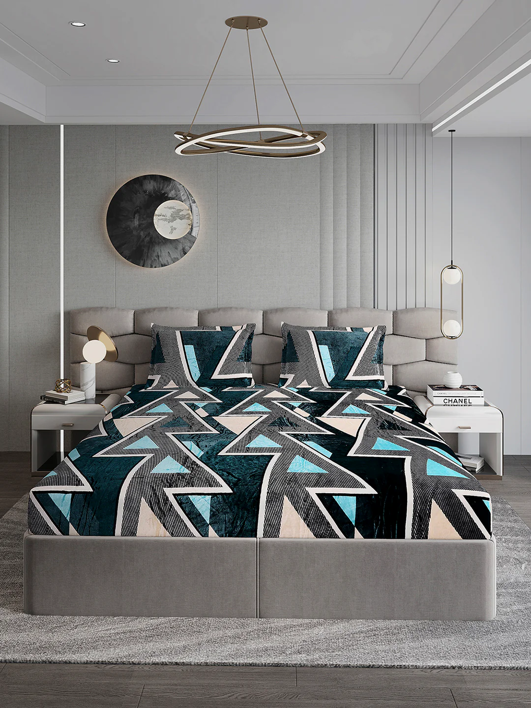 247 GSM 100% Polyester King Bed 1 Bedsheet with 2 Pillow Cover (Vibe) - Image 2