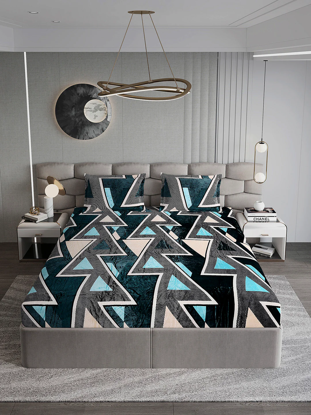 247 GSM 100% Polyester King Bed 1 Bedsheet with 2 Pillow Cover (Vibe) - Image 3