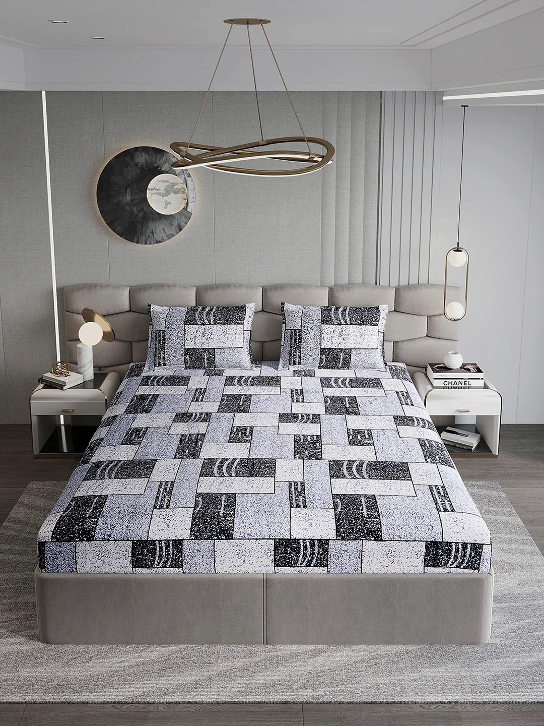 247 GSM 100% Polyester King Bed 1 Bedsheet with 2 Pillow Cover (Vibe) - Image 3