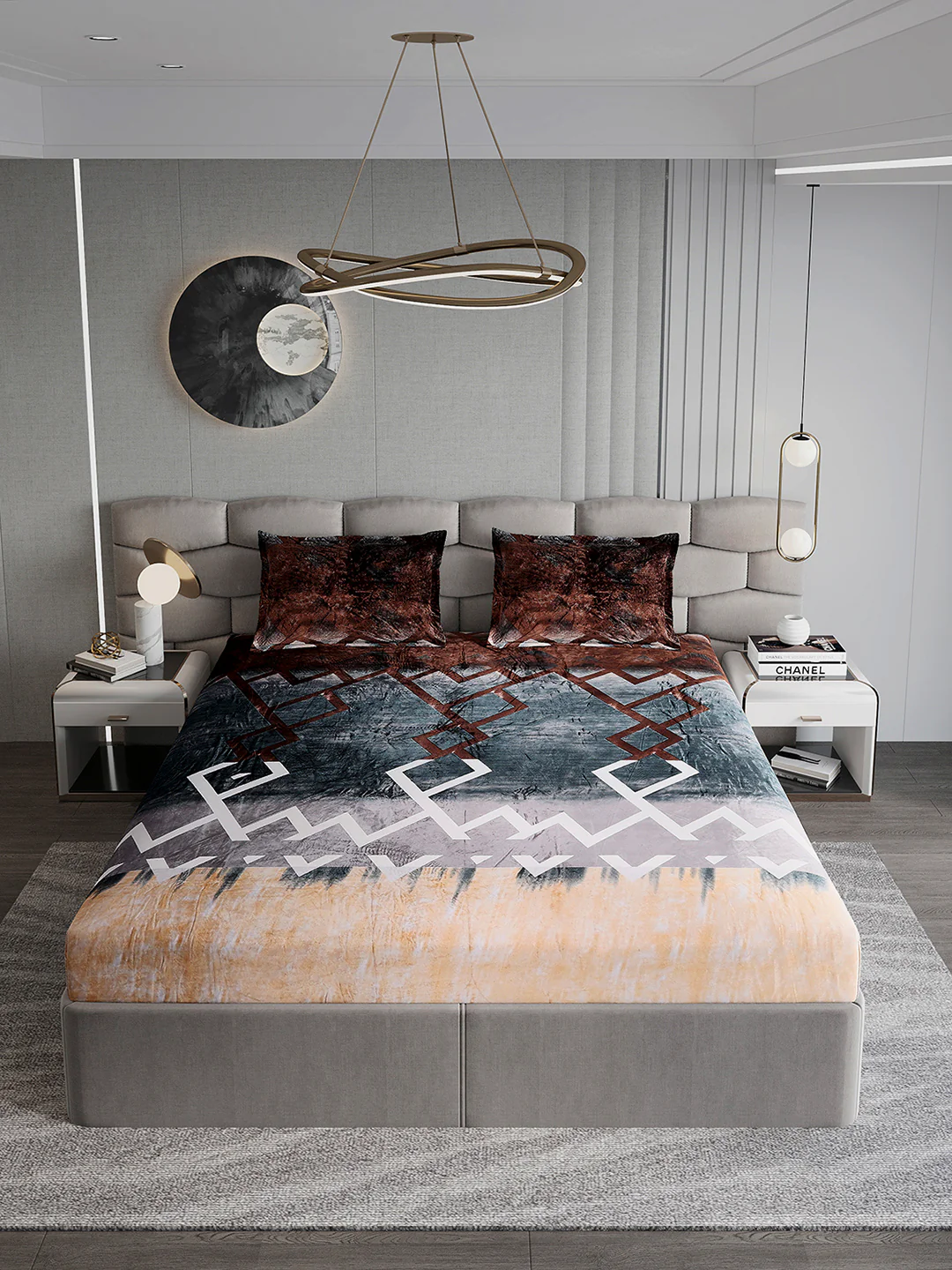 247 GSM 100% Polyester King Bed 1 Bedsheet with 2 Pillow Cover (Vibe) - Image 3