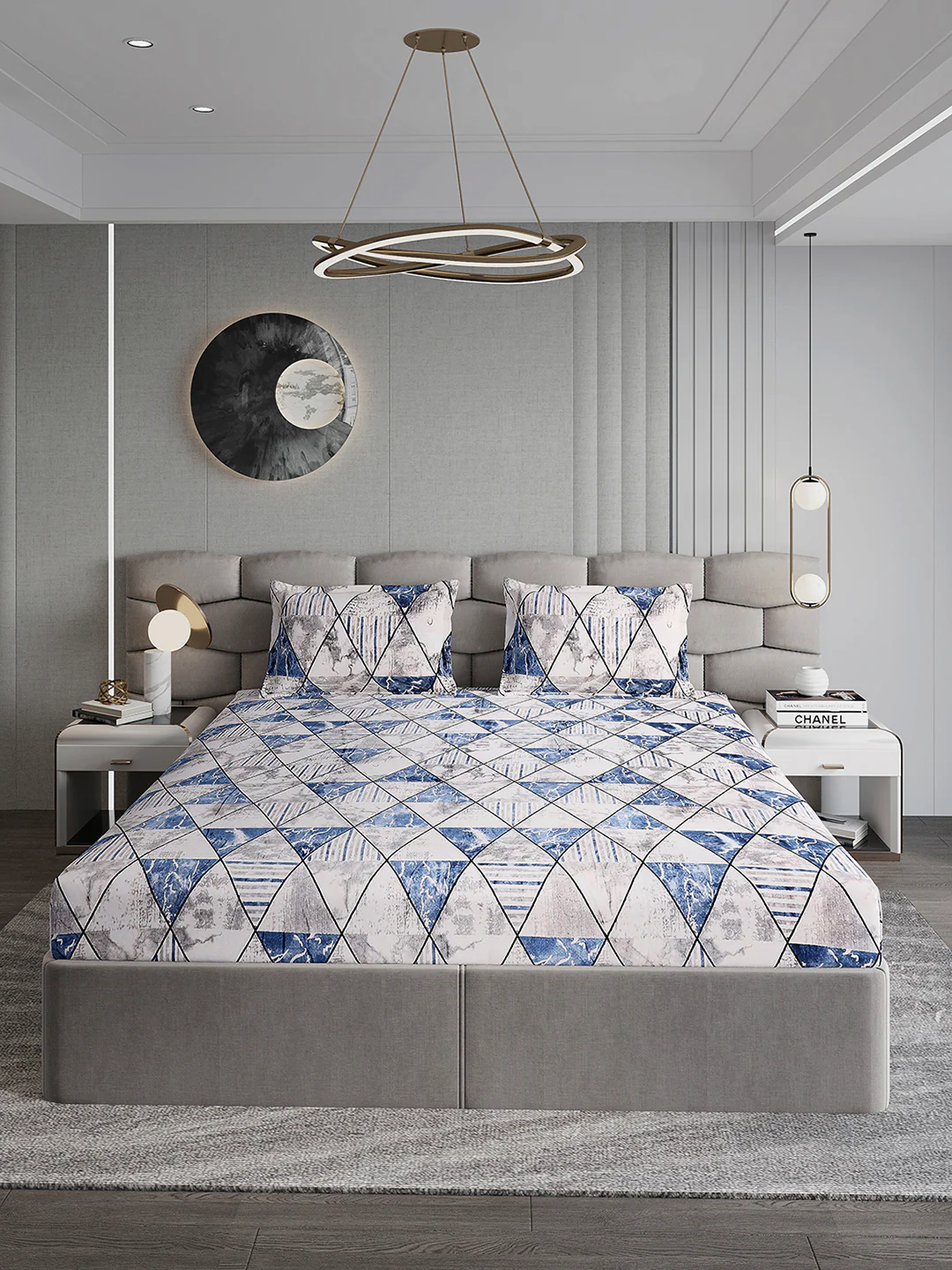 247 GSM 100% Polyester King Bed 1 Bedsheet with 2 Pillow Cover (Vibe) - Image 2