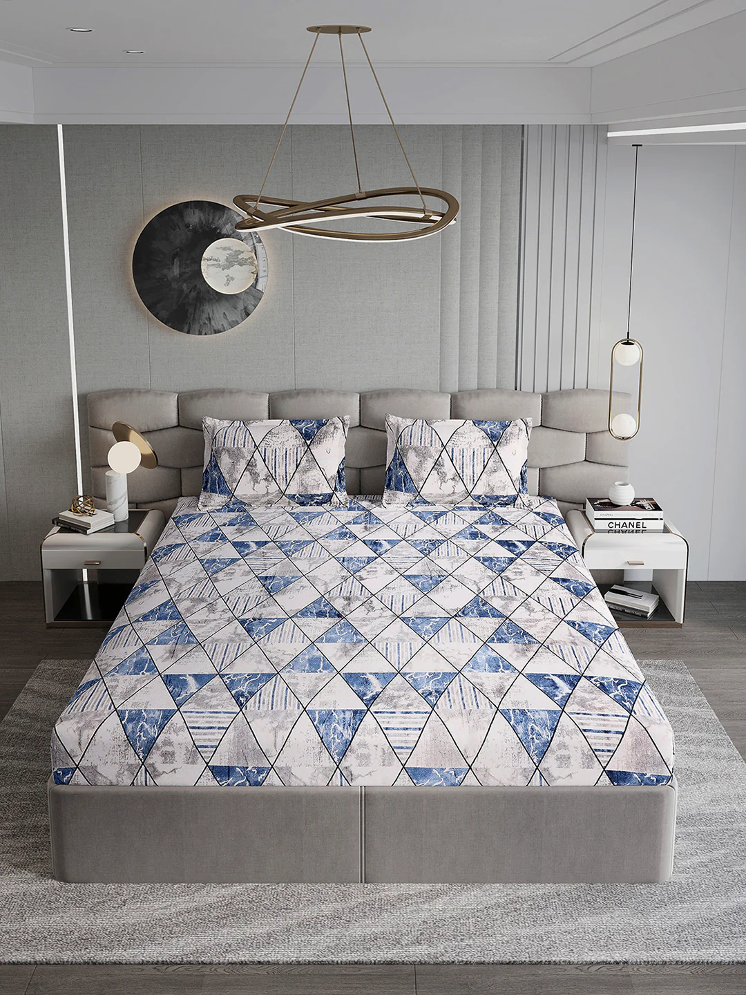 247 GSM 100% Polyester King Bed 1 Bedsheet with 2 Pillow Cover (Vibe) - Image 3
