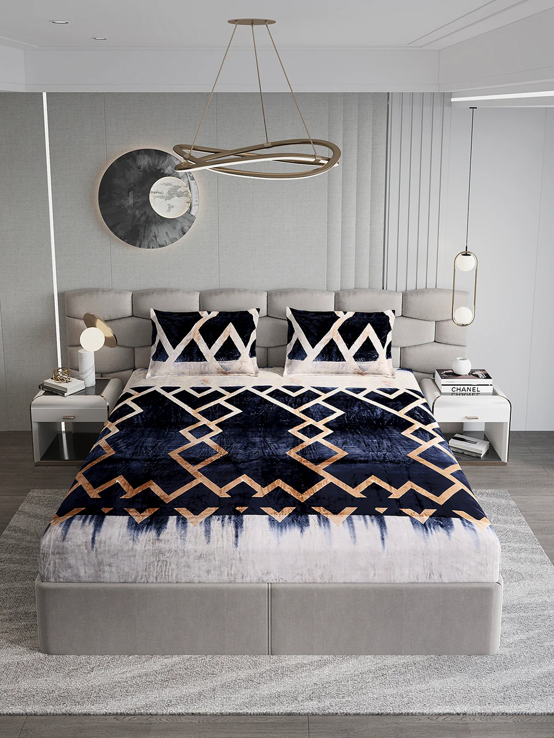 247 GSM 100% Polyester King Bed 1 Bedsheet with 2 Pillow Cover (Vibe) - Image 3